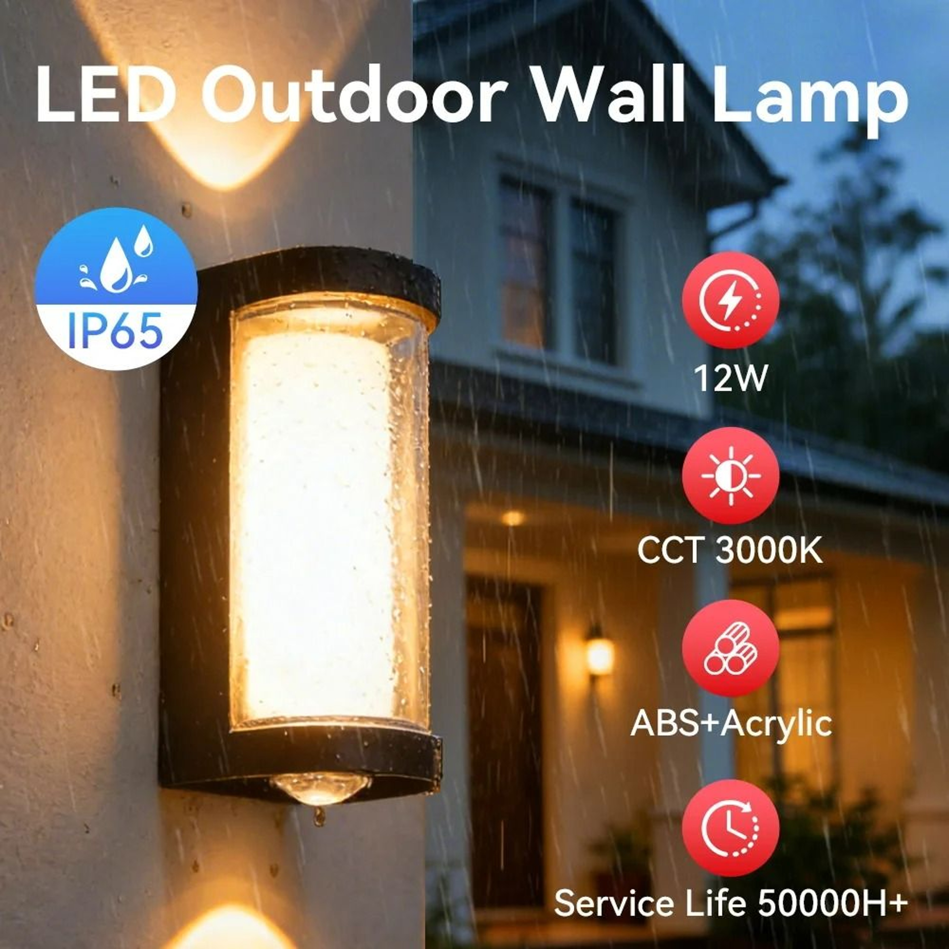 Modern IP65 Waterproof LED Outdoor Sconce Wall Light 7