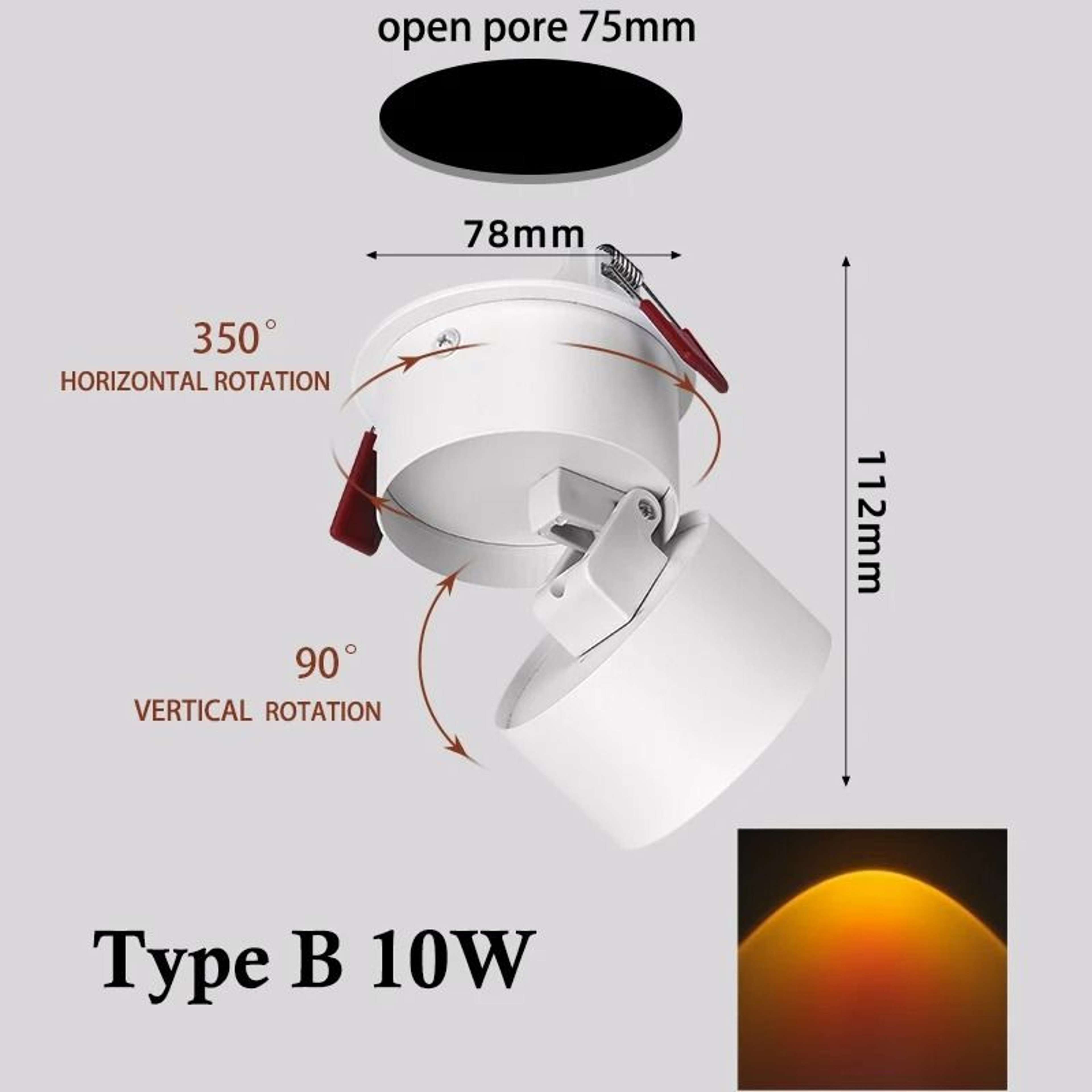 Ambient Sunset Projection LED Ceiling Spotlight 8
