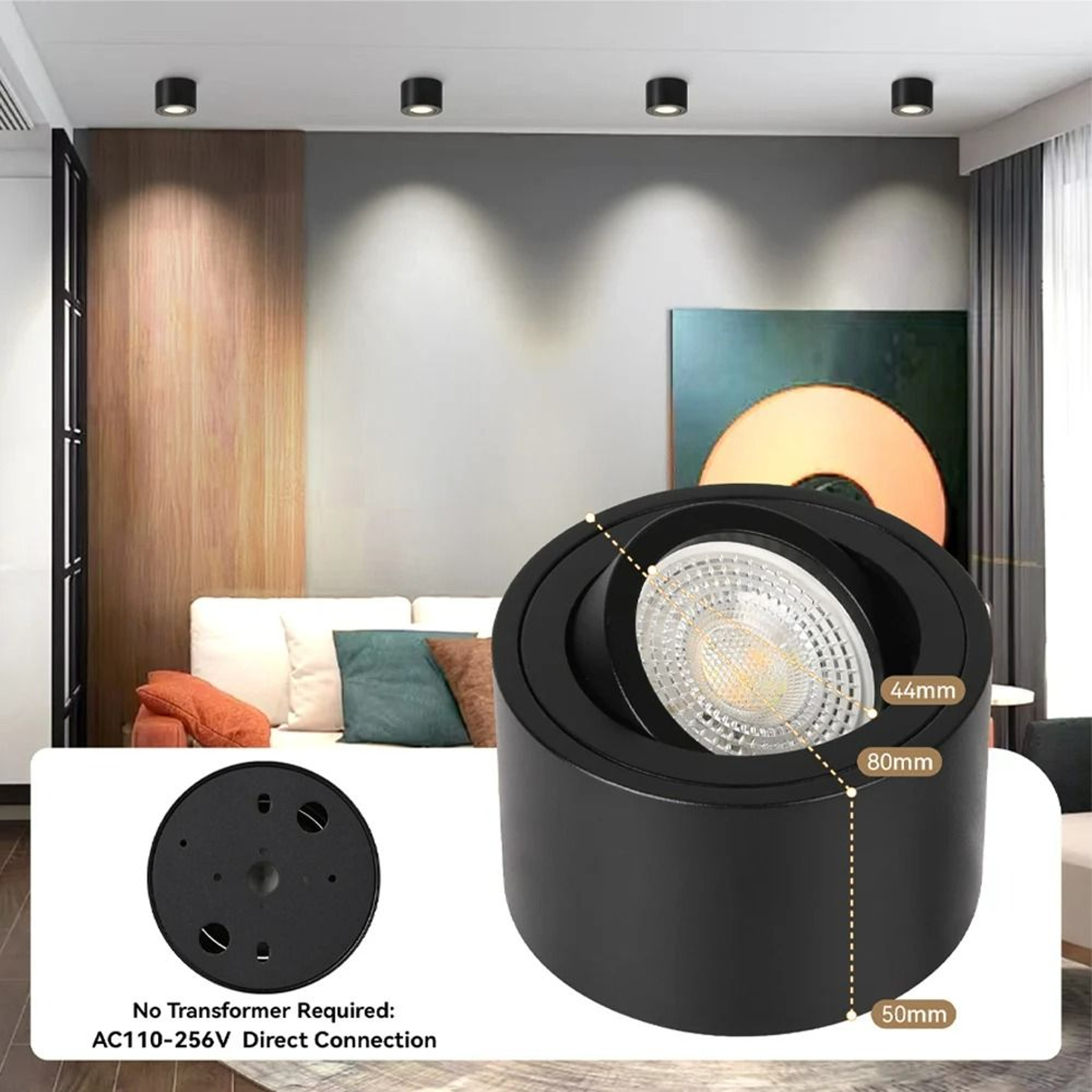 Modern Adjustable SurfaceMounted Dimmable LED Ceiling Spotlight 0