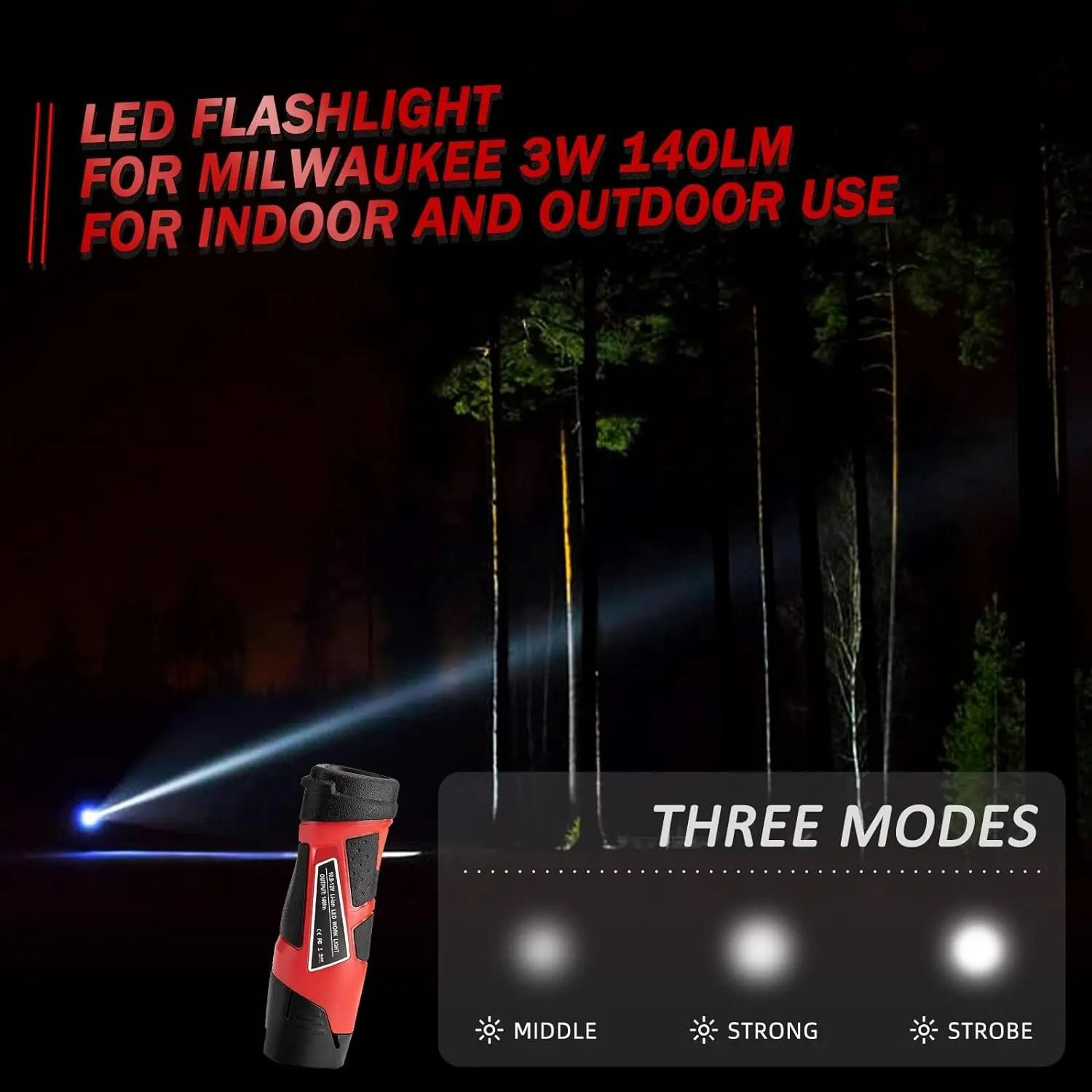 Handheld LED Work Light  Flashlight For 12V Lithium Battery 4