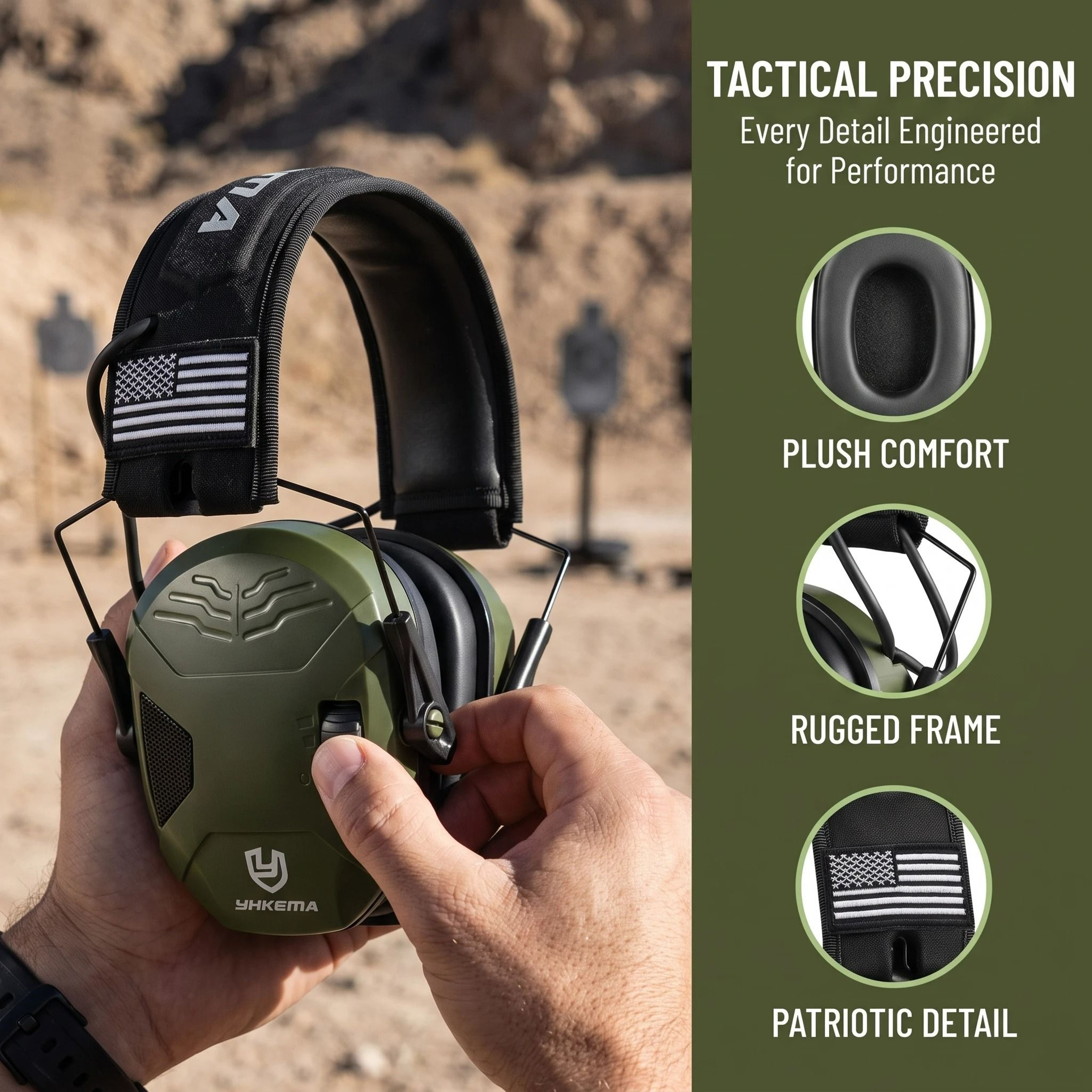 Tactical Active Noise Reduction Electronic Shooting  Hunting Earmuffs 3