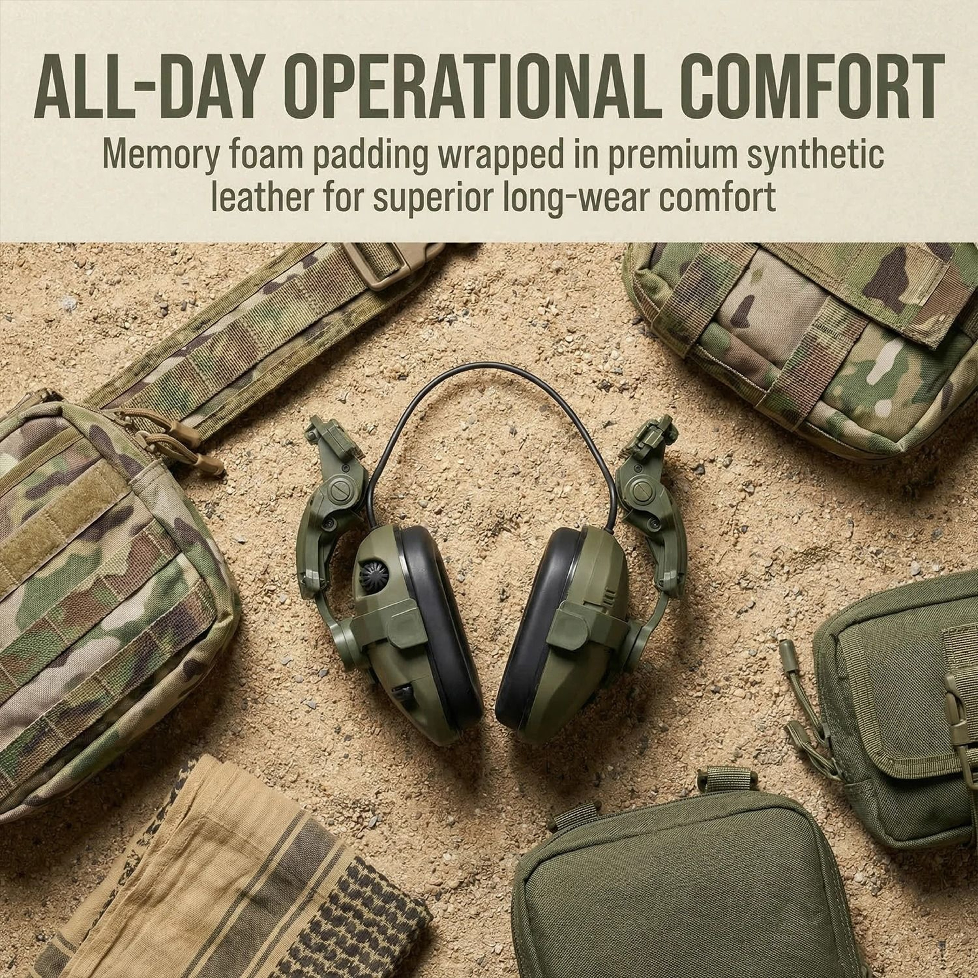 Tactical Electronic Shooting Earmuffs  Active Sound Pickup Headset 5