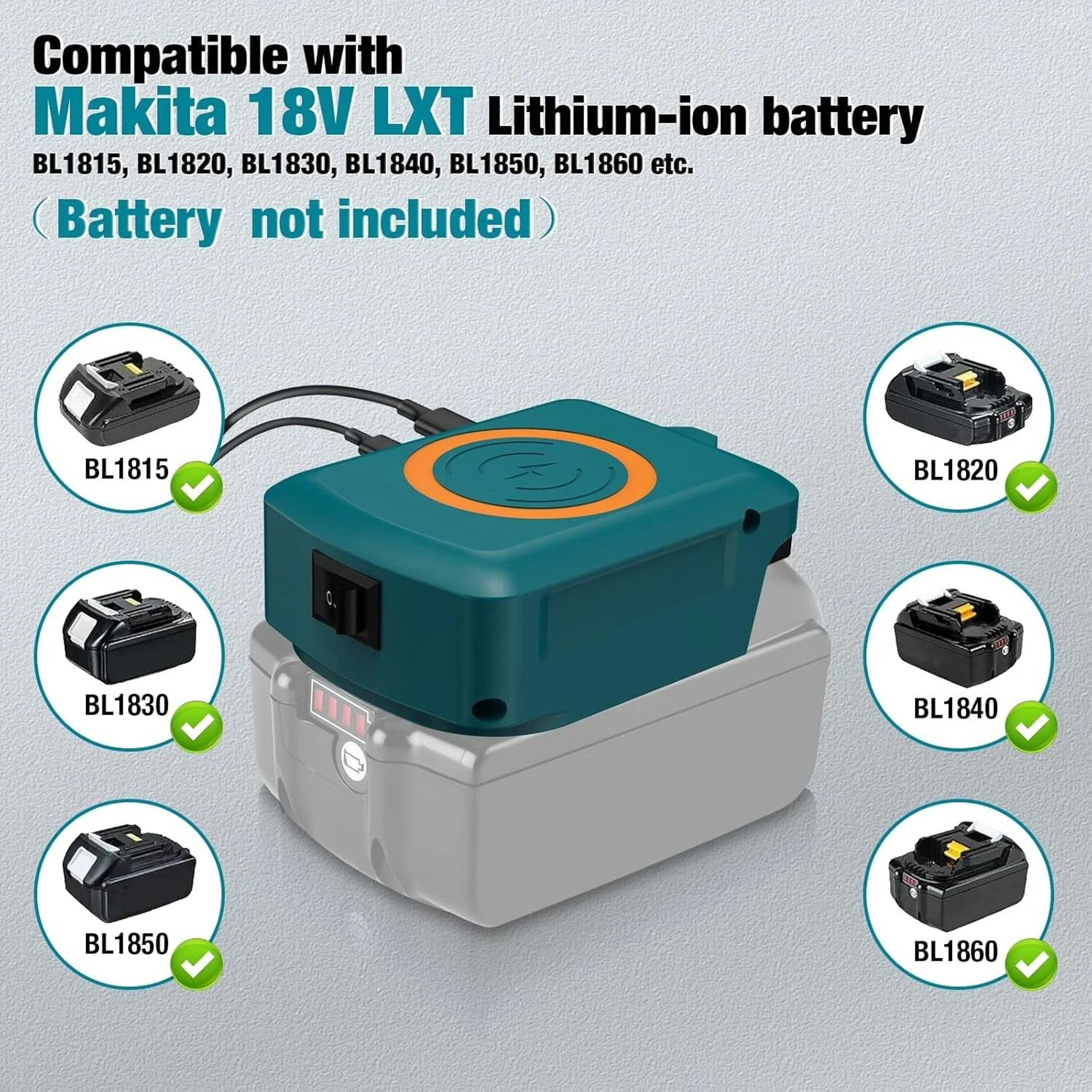 MultiPlatform Wireless Phone Charger  Power Bank Adapter For 18V20V Lithium Batteries 1
