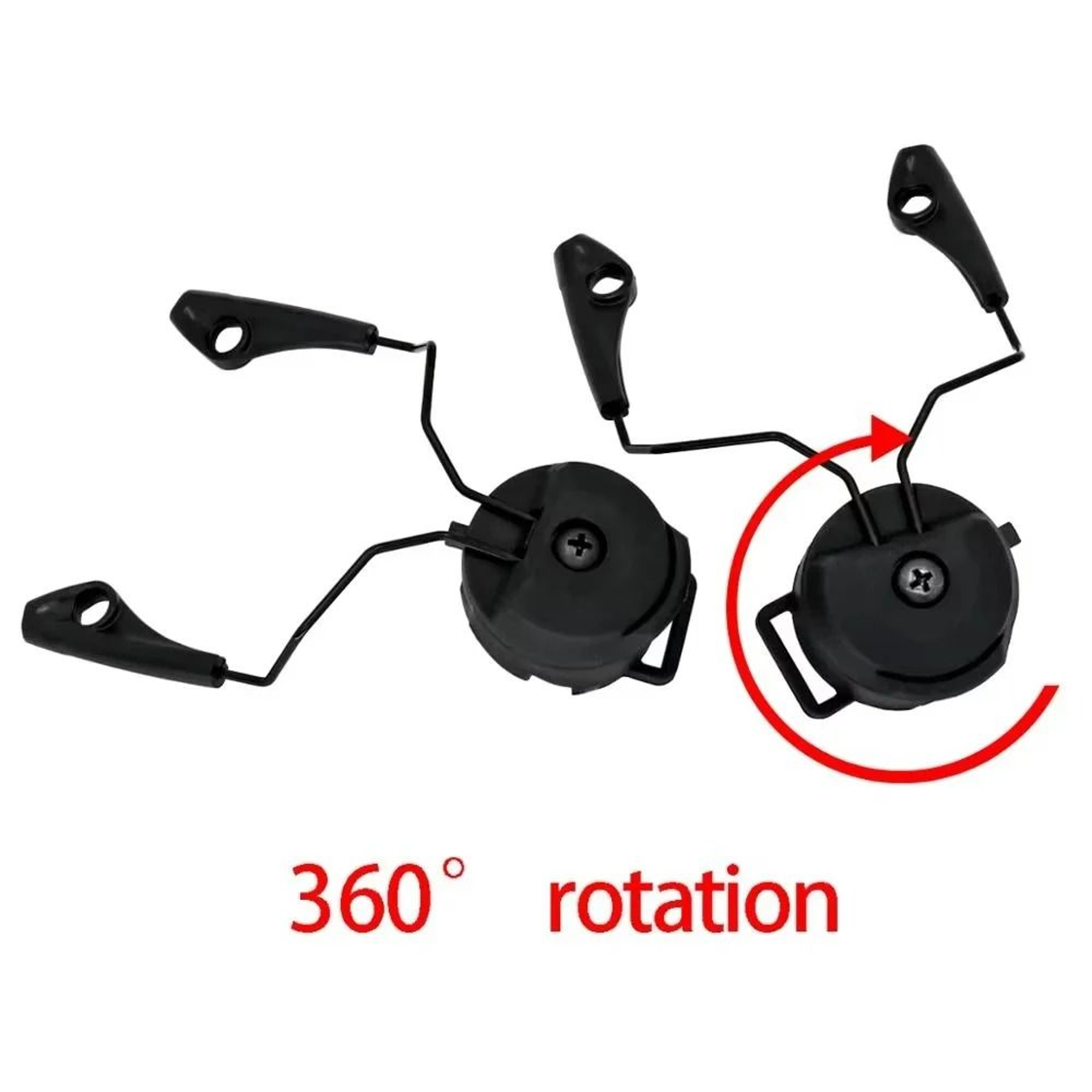 Tactical Headset Helmet Rail Adapter  360Degree Swivel Suspension Brackets 3