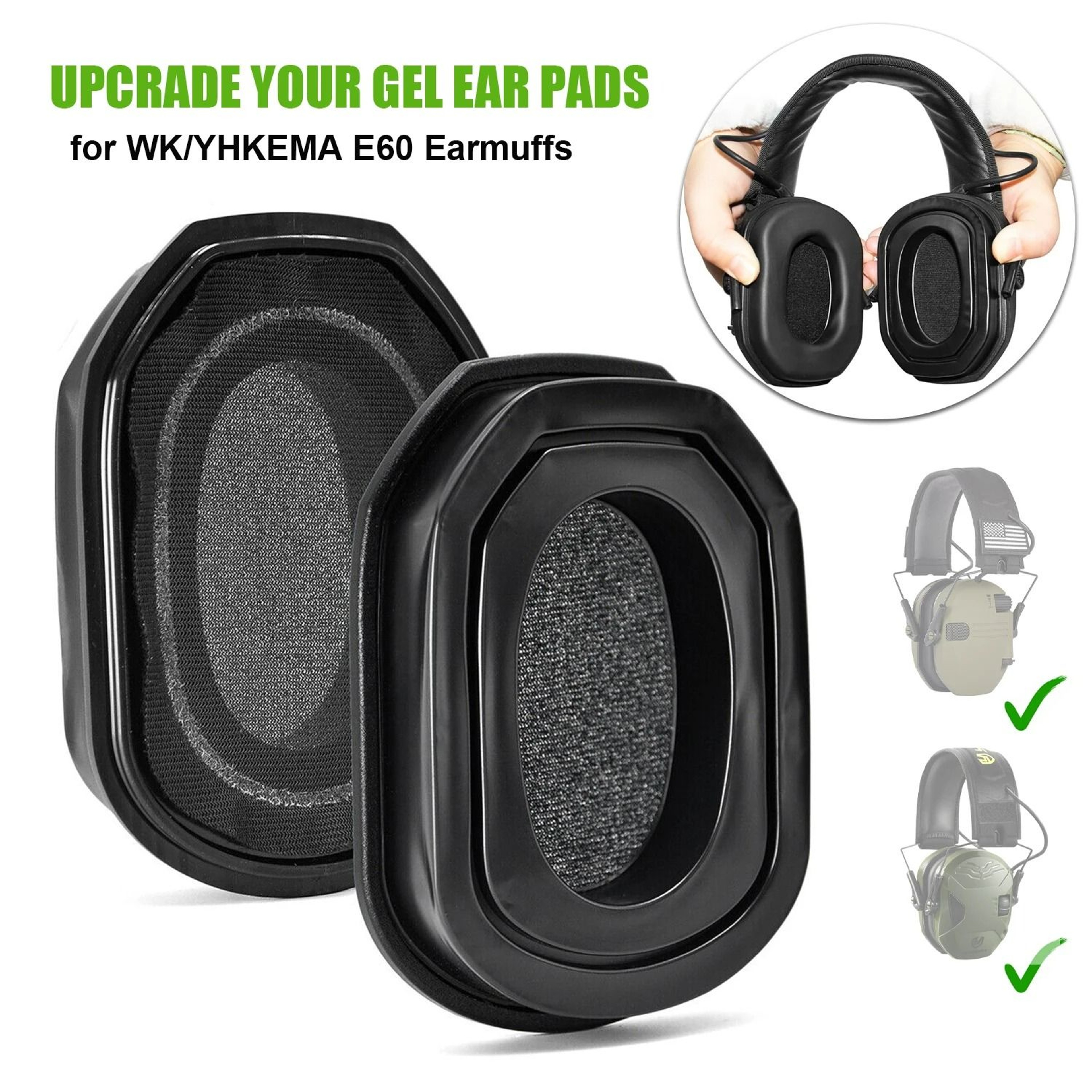 Premium Cooling Silicone Gel Replacement Ear Pads For Electronic Shooting Earmuffs 0