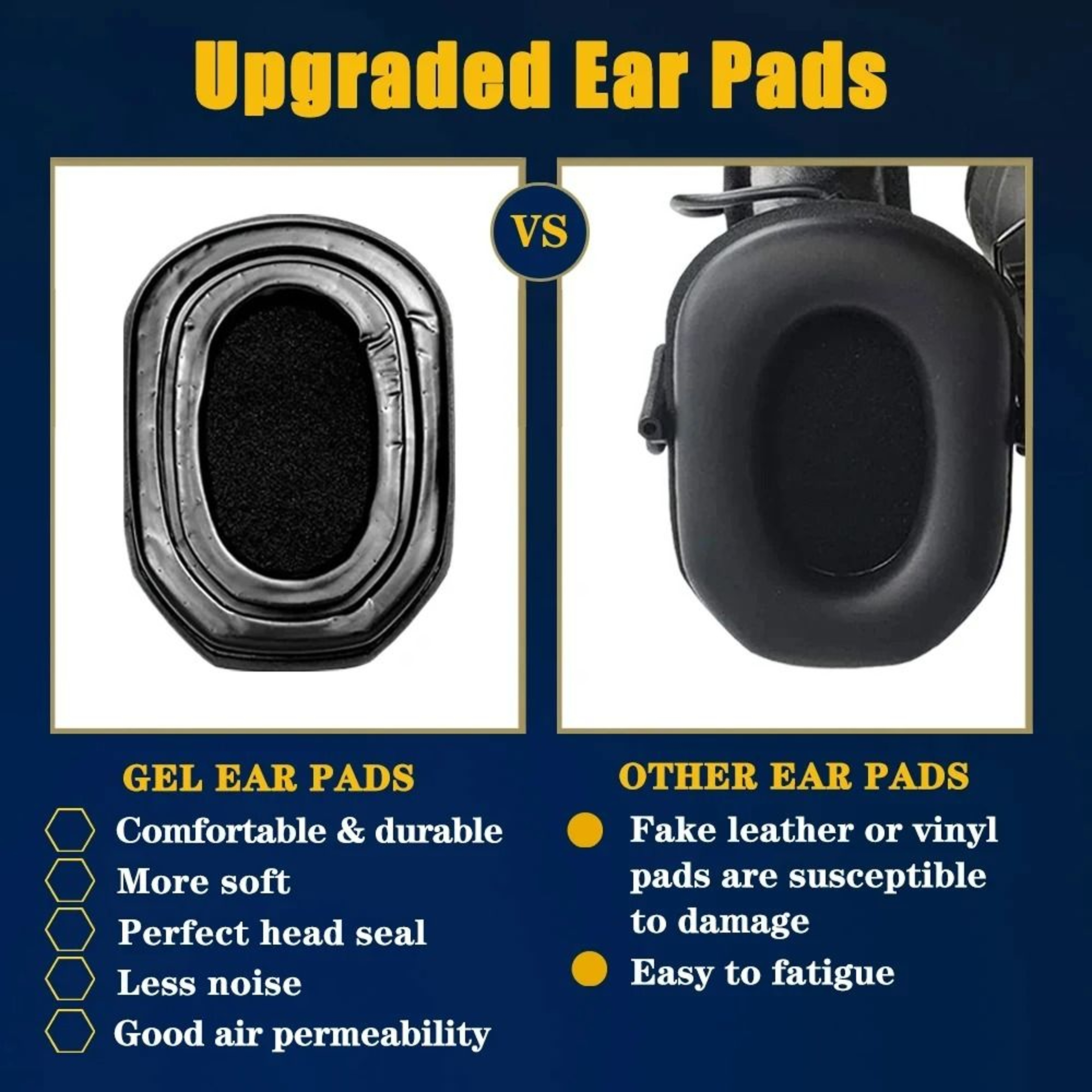 Premium Cooling Silicone Gel Replacement Ear Pads For Electronic Shooting Earmuffs 4