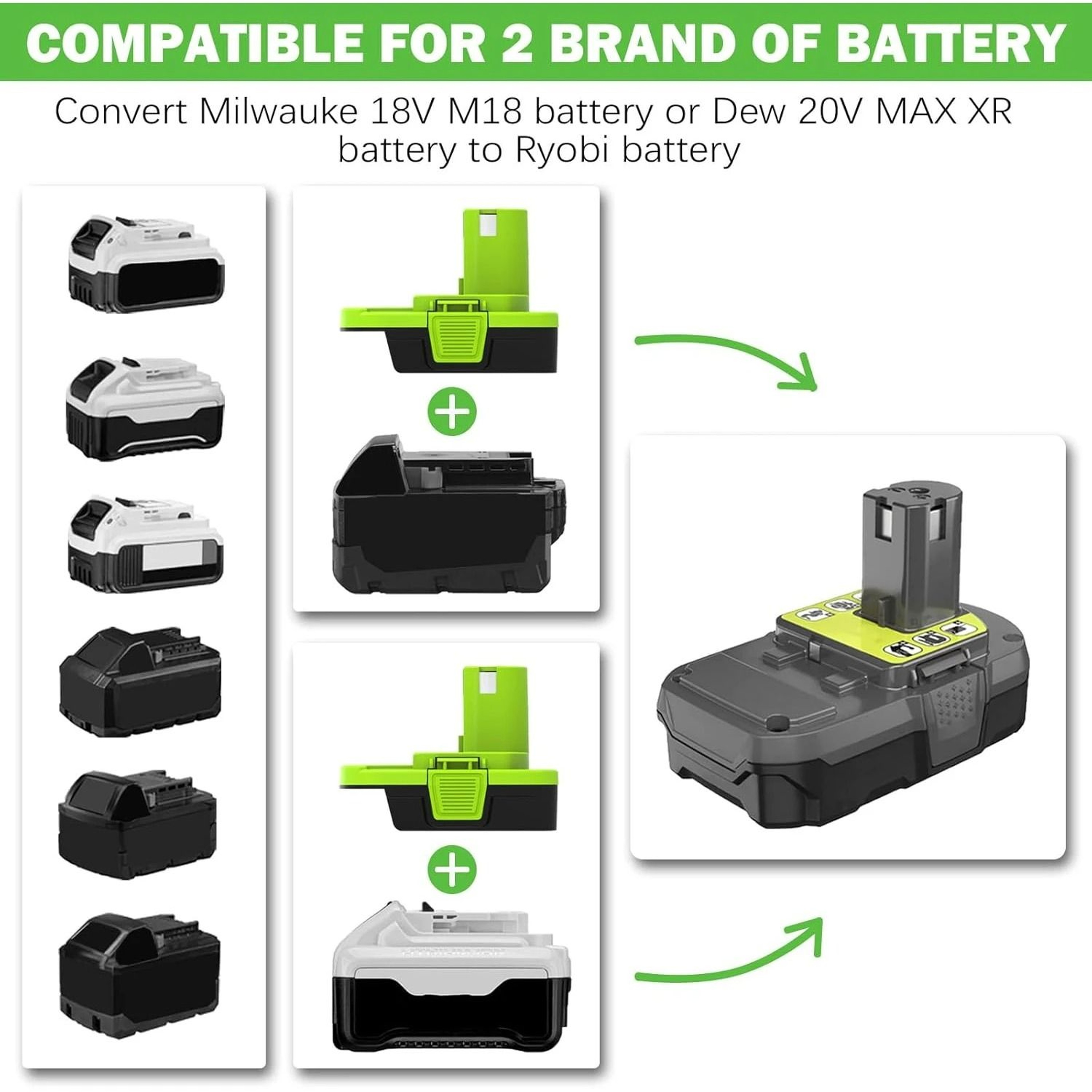 DualPlatform 18V20V Battery Adapter Converter For 18V Cordless Power Tools 3