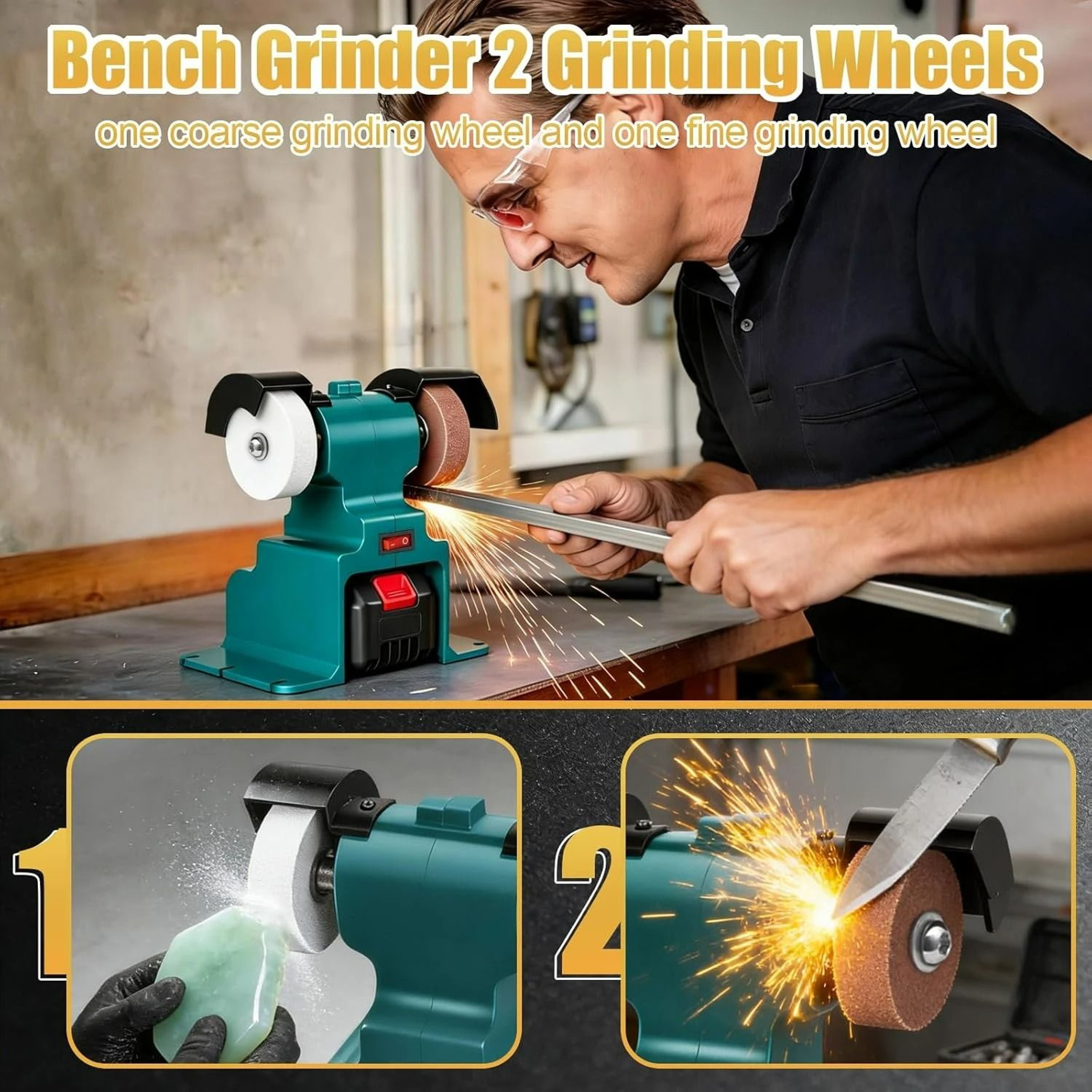 Cordless Mini Bench Polisher  Small Buffer Grinder For 18V Lithium Battery 5