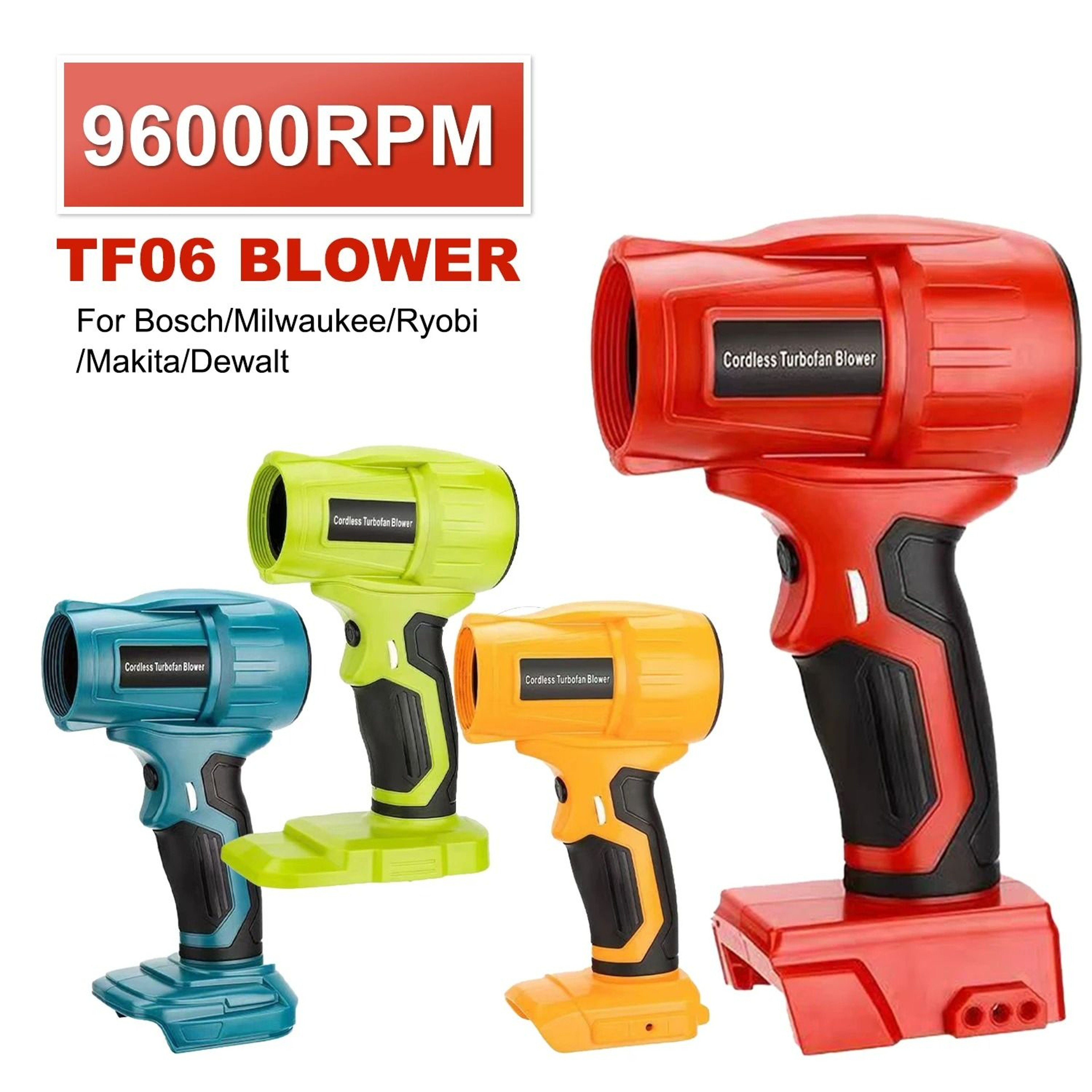 HighPower Cordless Brushless Turbo Jet Fan  Handheld Air Blower For 18V20V Lithium Batteries 0