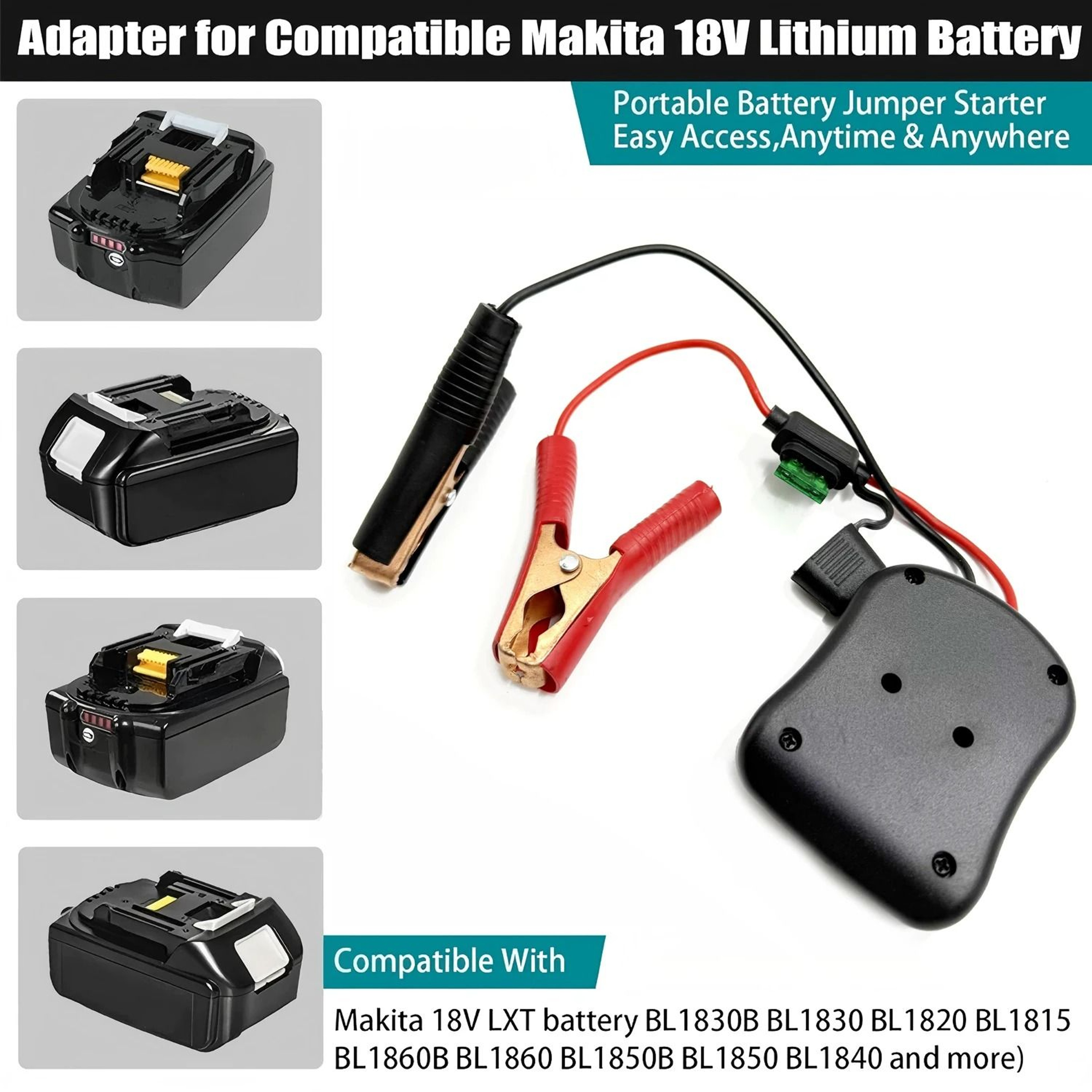 Emergency Vehicle Battery Booster Cable Adapter For 18V20V Lithium Power Tool Batteries 5