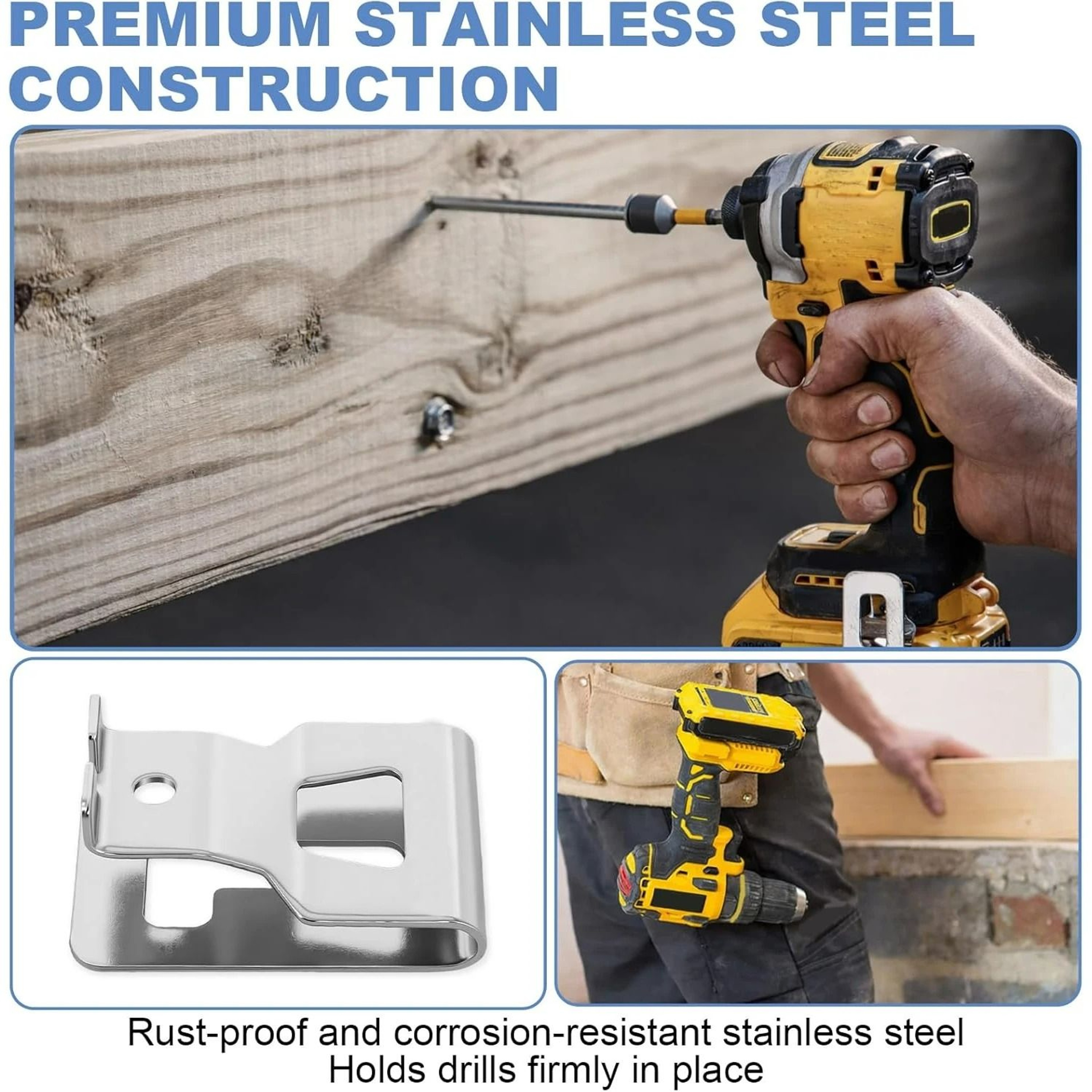 HeavyDuty Steel Belt Clip Hook Kit With Mounting Hardware For 20V Cordless Drills  Drivers 5