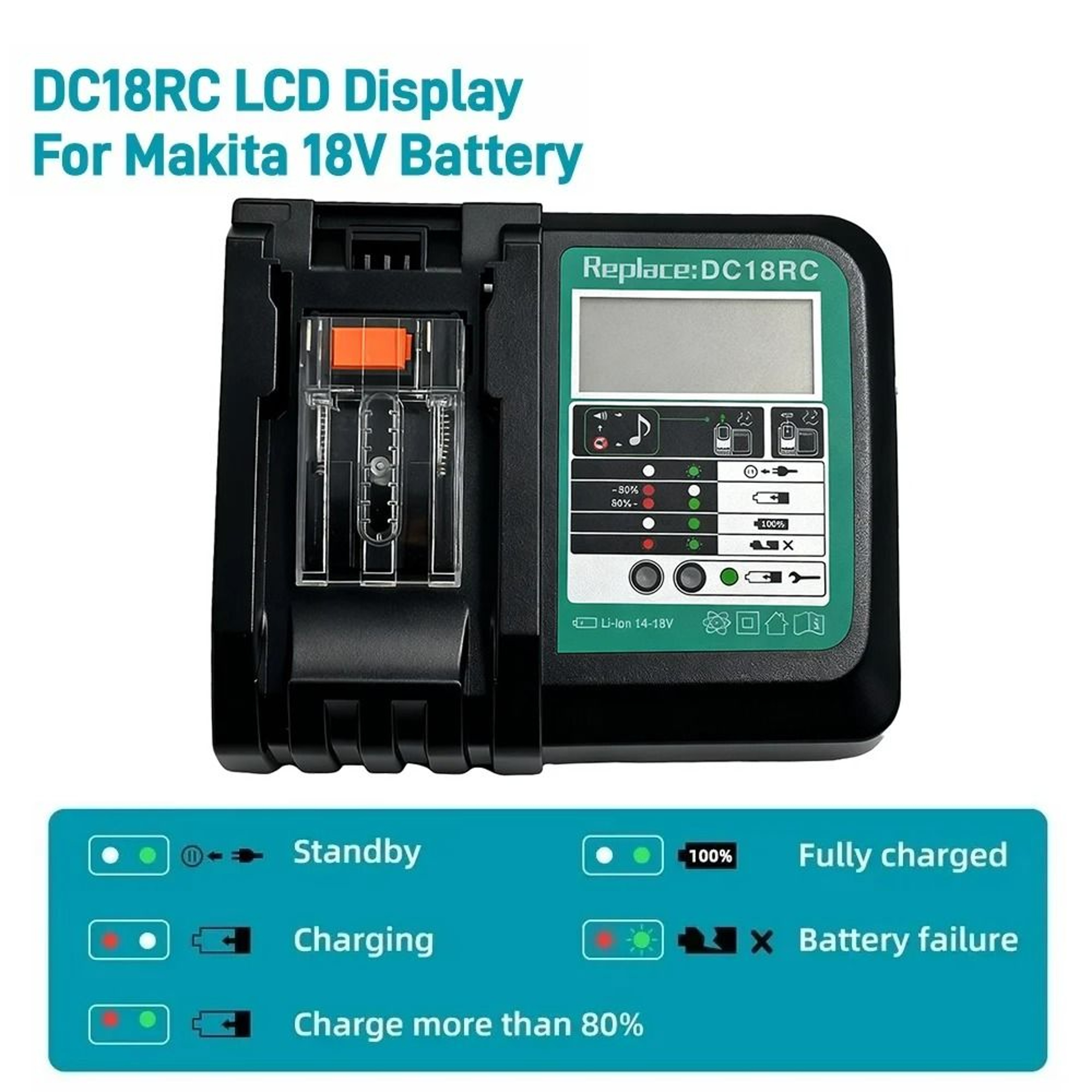 Fast 3A Intelligent Replacement Battery Charger For 144V18V LithiumIon Power Tool Batteries 1