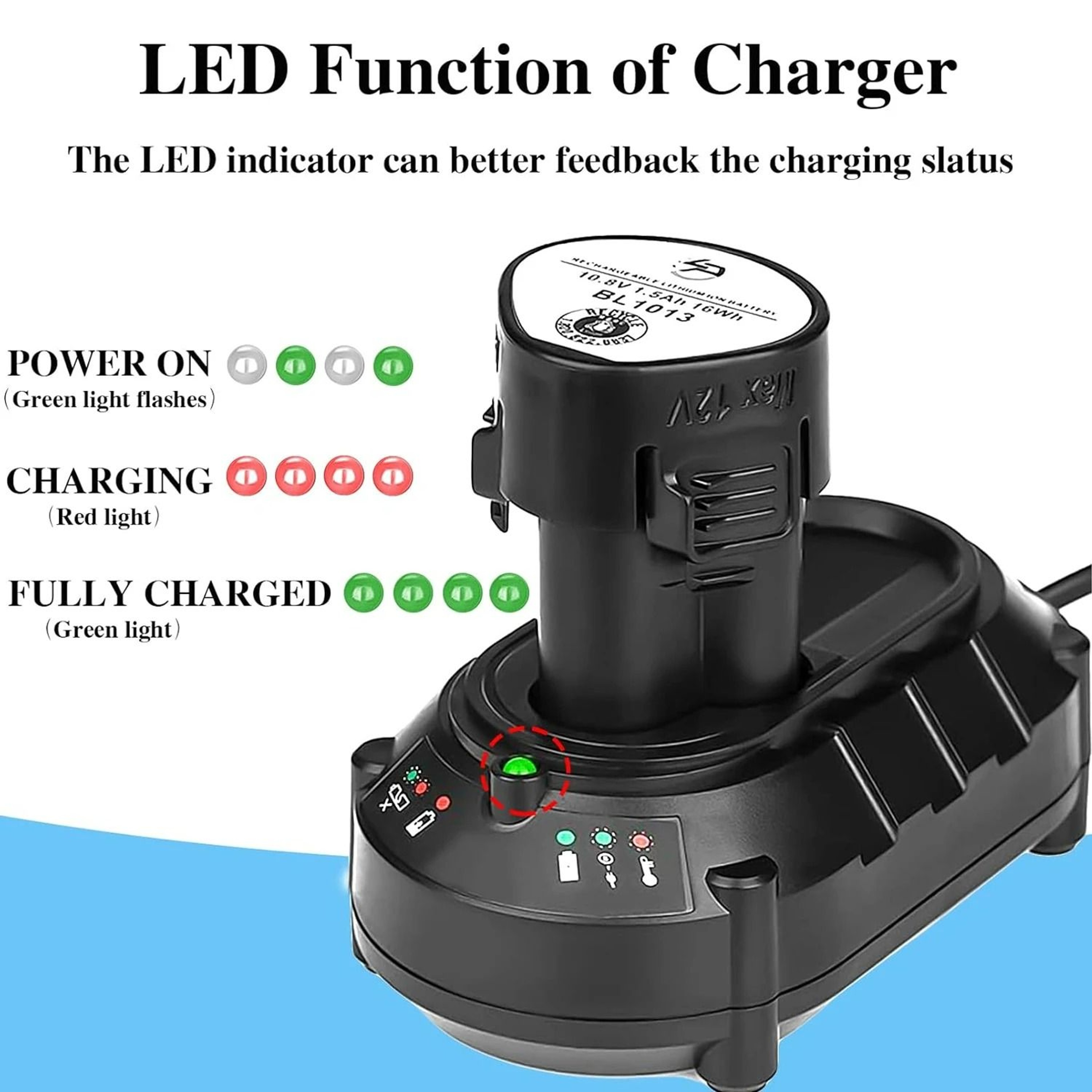 Fast Desktop Battery Charger For 108V12V PodStyle LithiumIon Power Tool Batteries 4