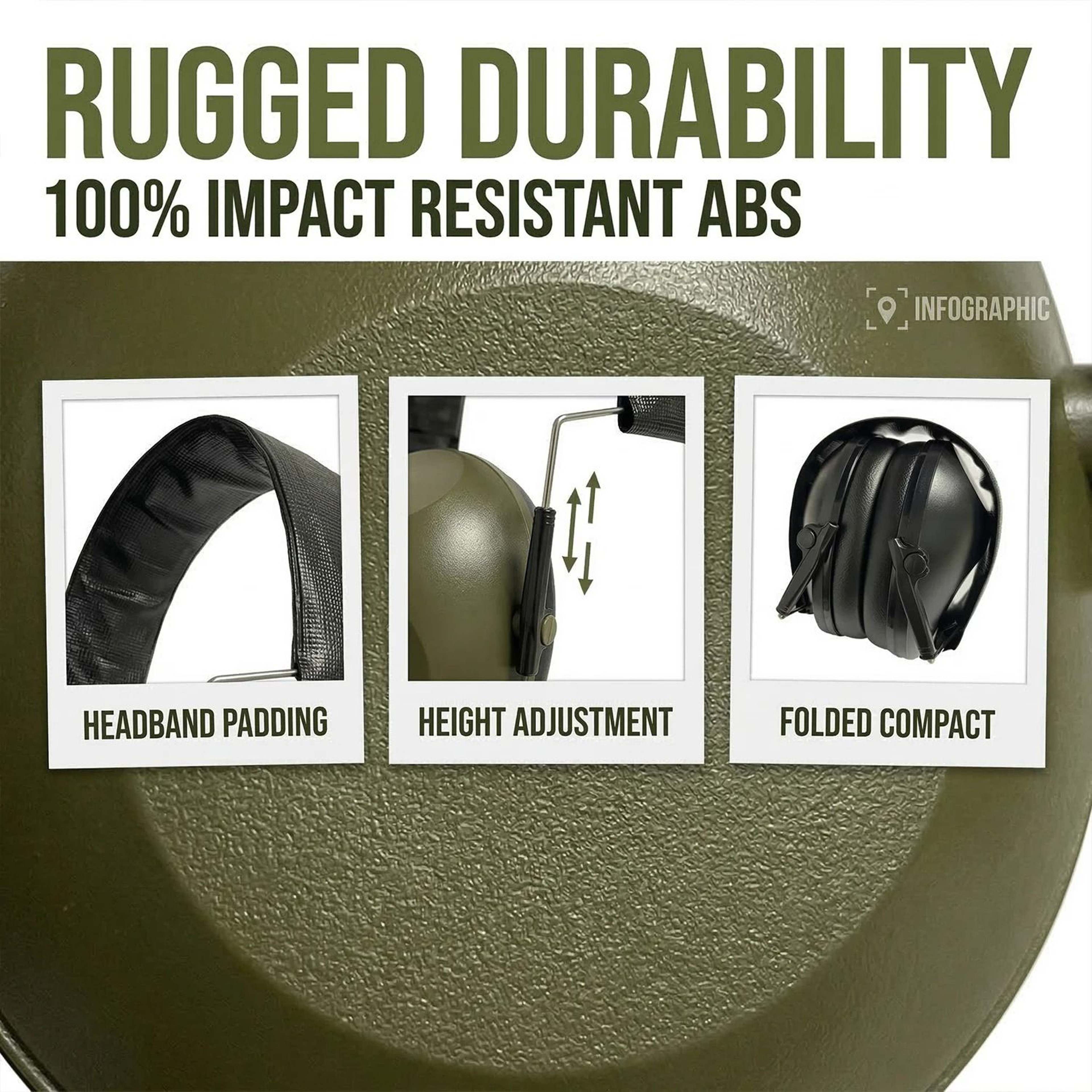UltraSlim Tactical Passive Hearing Protection Earmuffs For Shooting  Hunting 3