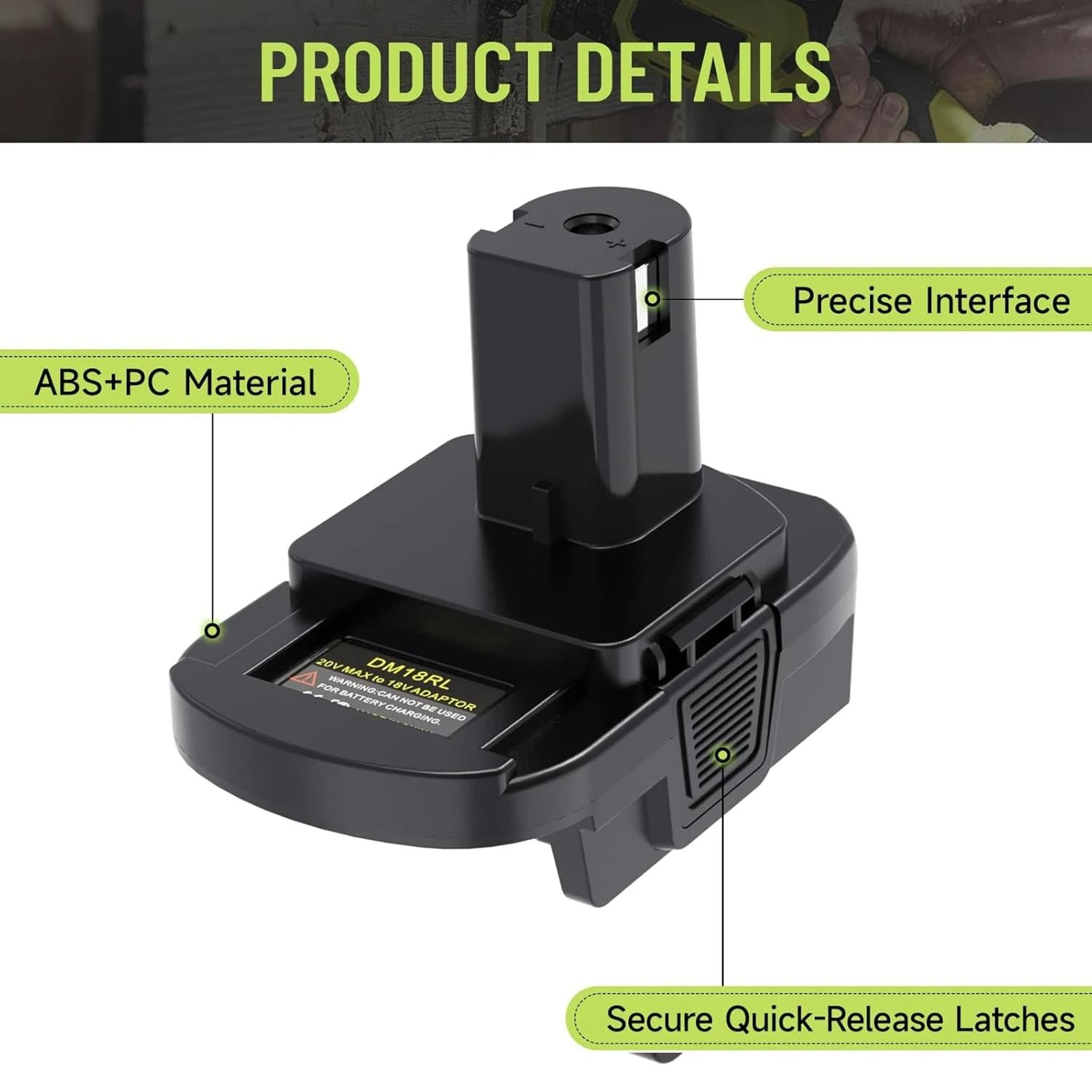 CrossPlatform Battery Converter Adapter For 18V20V Lithium Batteries To 18V PodStyle Cordless Tools 1