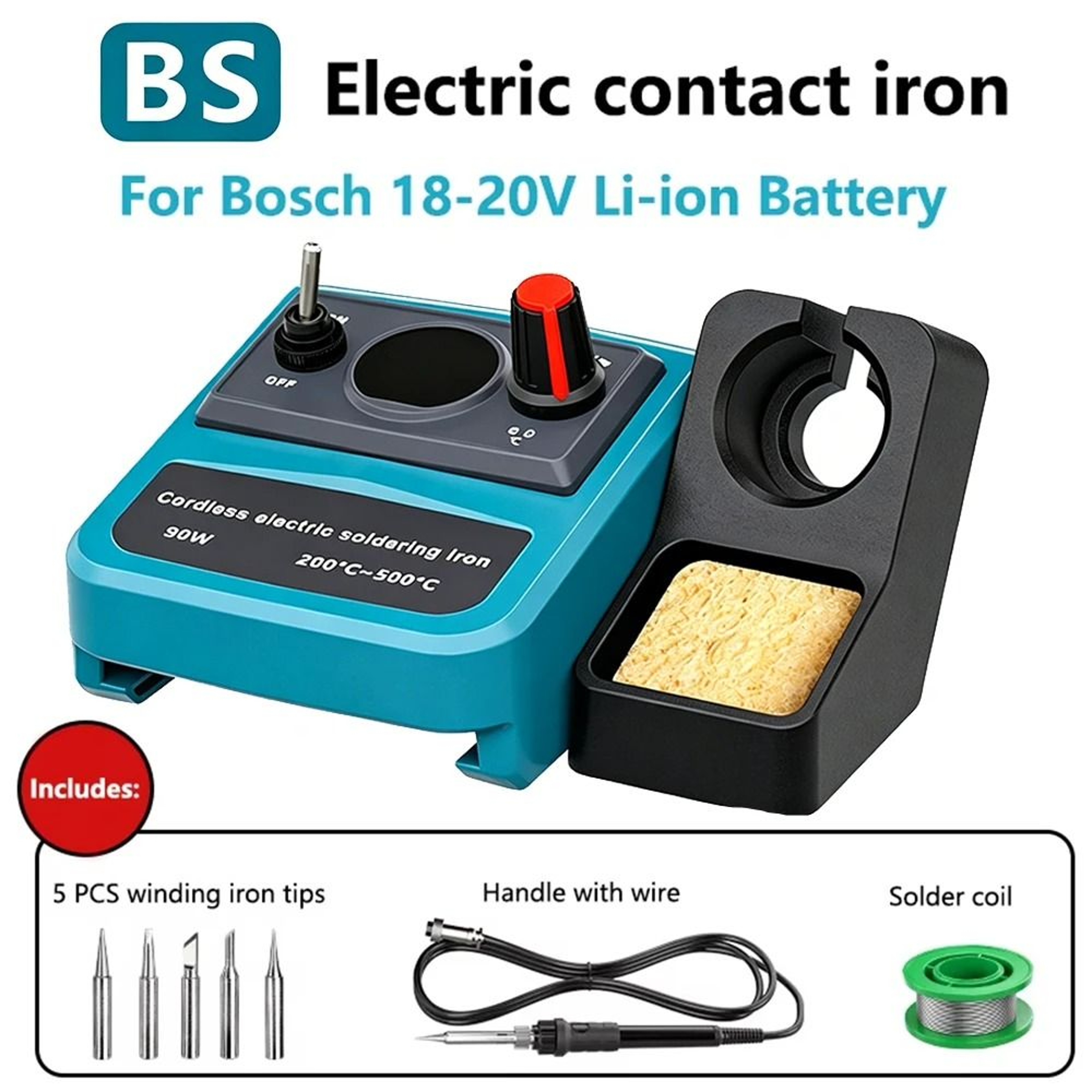 HighPower 90W Cordless Soldering Iron Station For 18V20V Lithium Power Tool Batteries 9