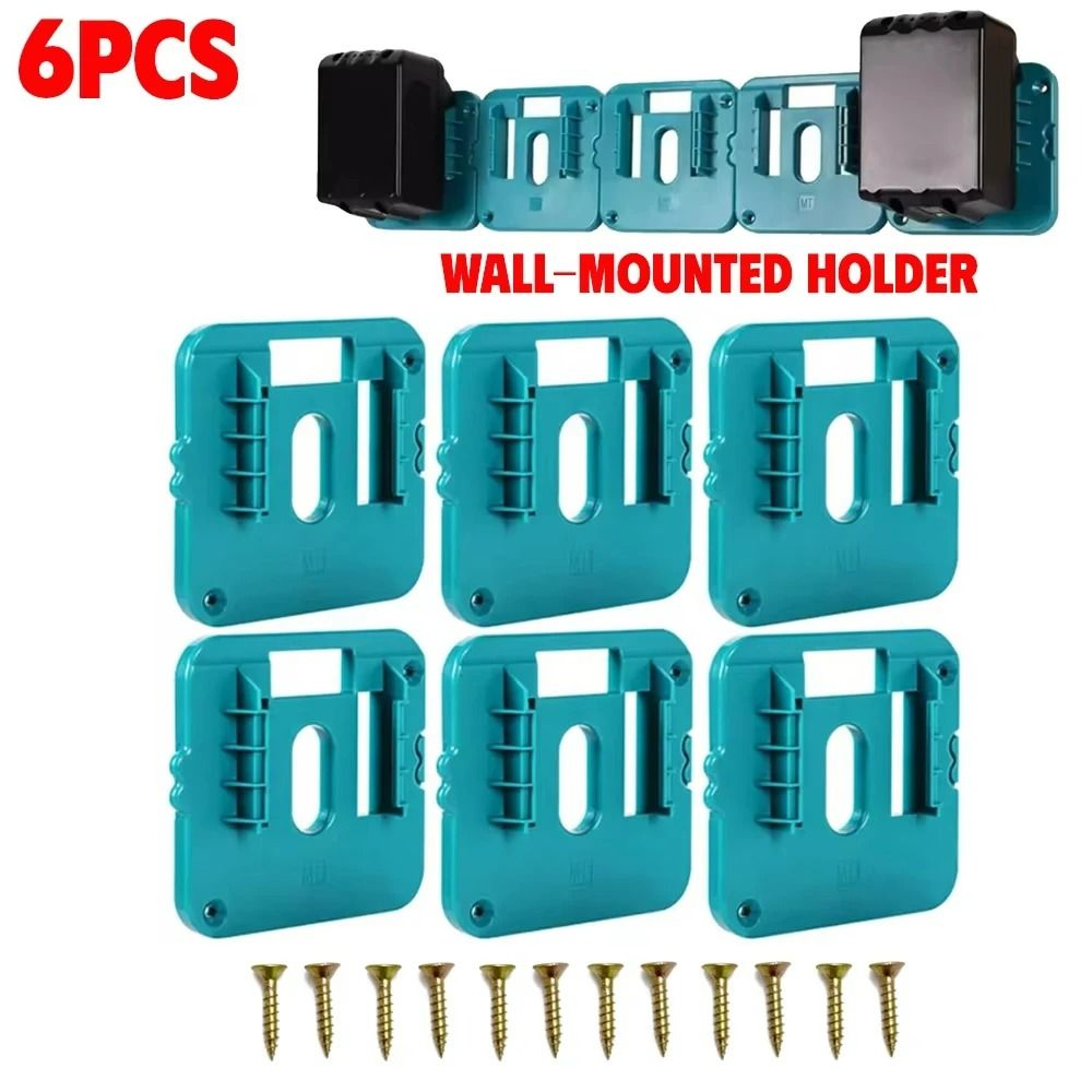 HeavyDuty 6Slot Portable Battery Carrier Rack  Organizer For 144V18V Lithium Batteries 2