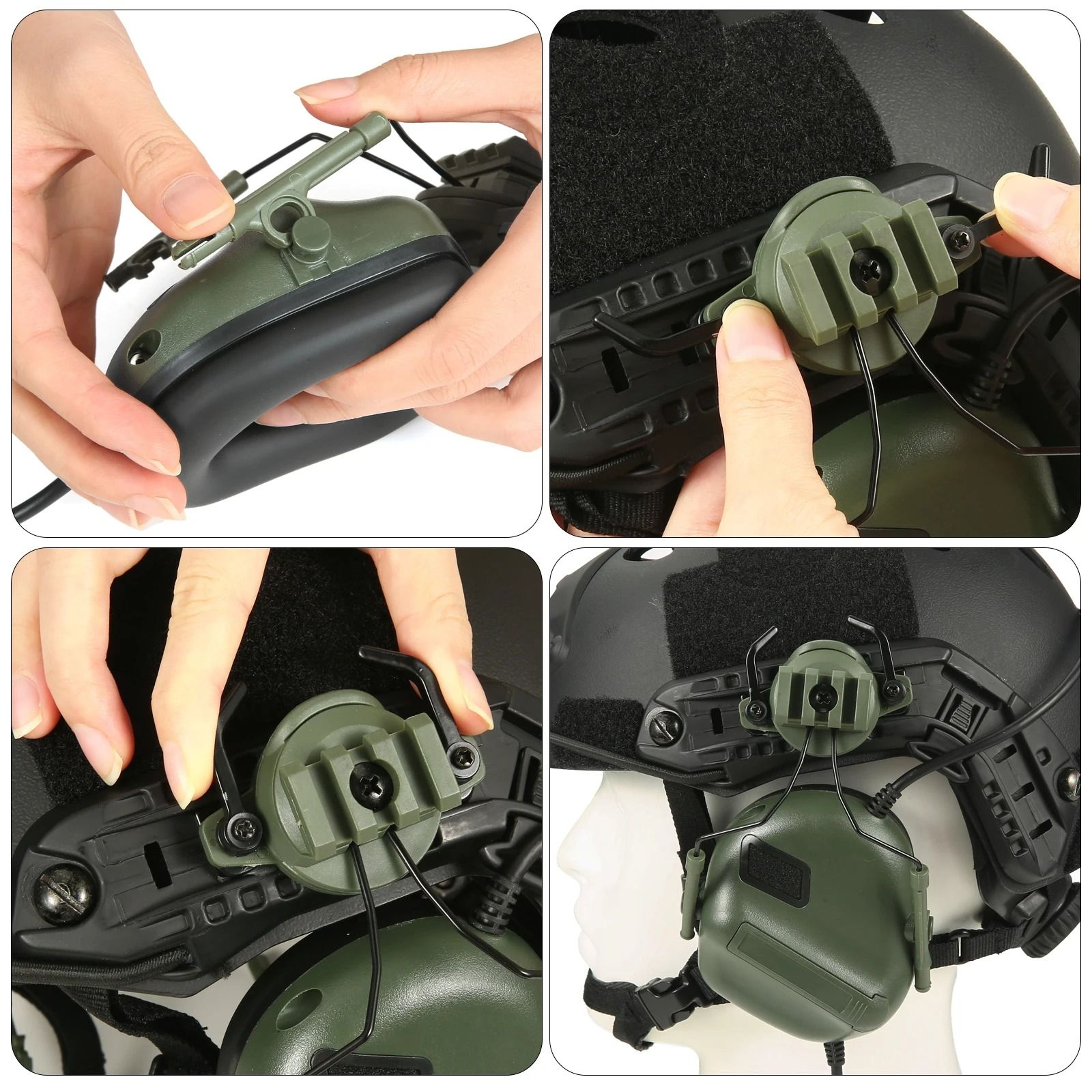 360Degree Rotating Tactical Helmet ARC Rail Headset Adapter Suspension Brackets 5