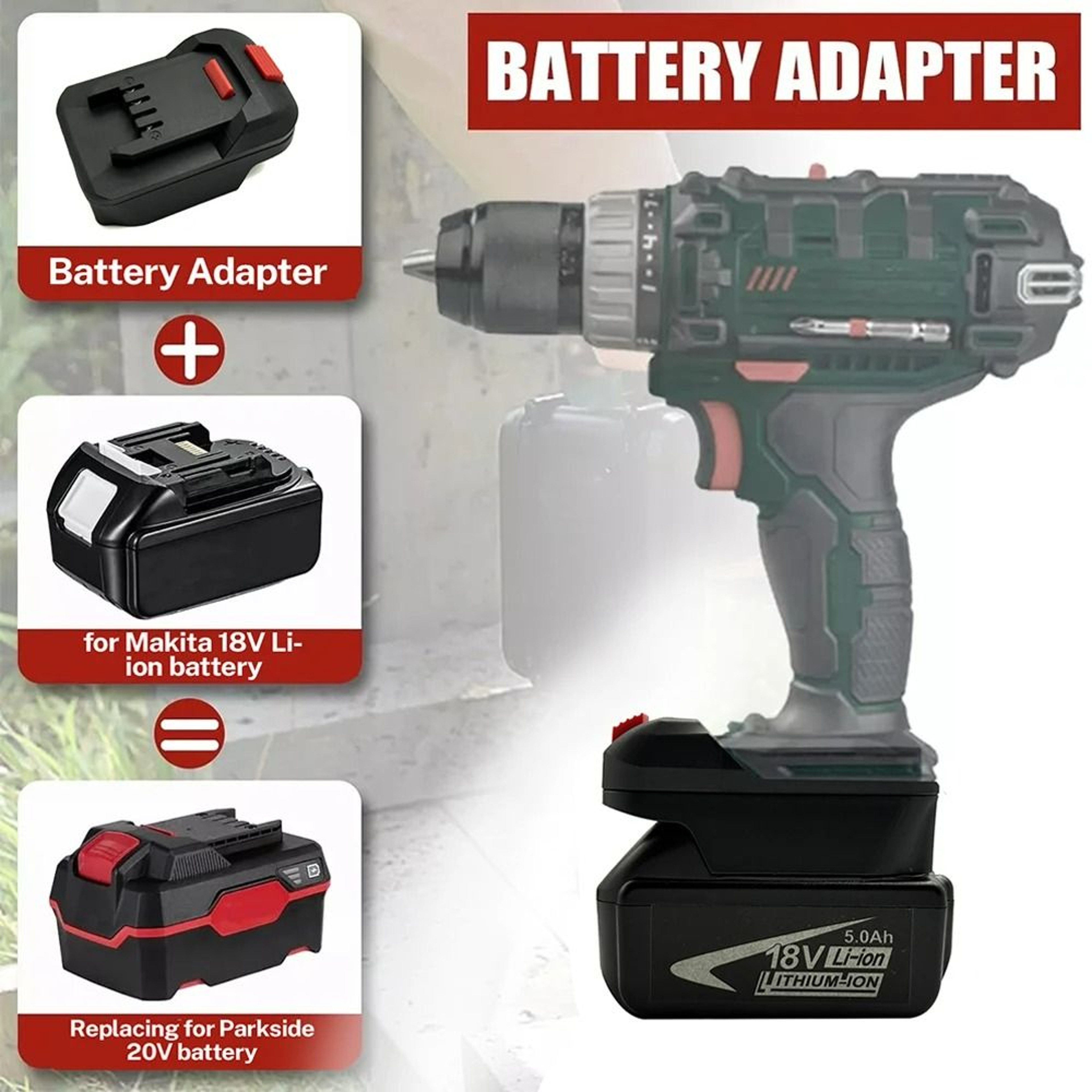 MultiPlatform Battery Converter Adapter For 18V20V Lithium Batteries To 20V Cordless Tools 4