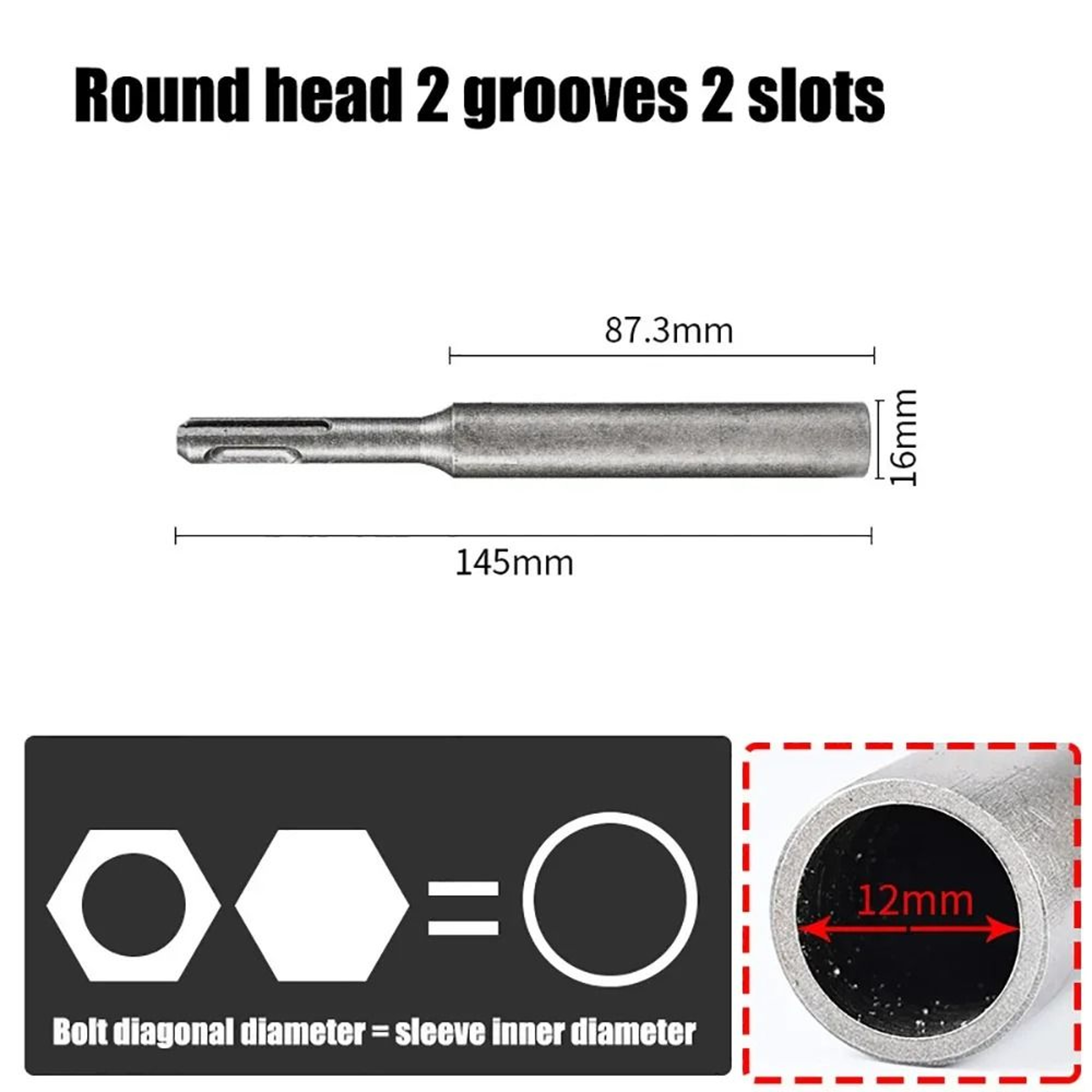 SDSPlus HeavyDuty Steel Ground Rod Driver Bit For Rotary Hammer Drills 14