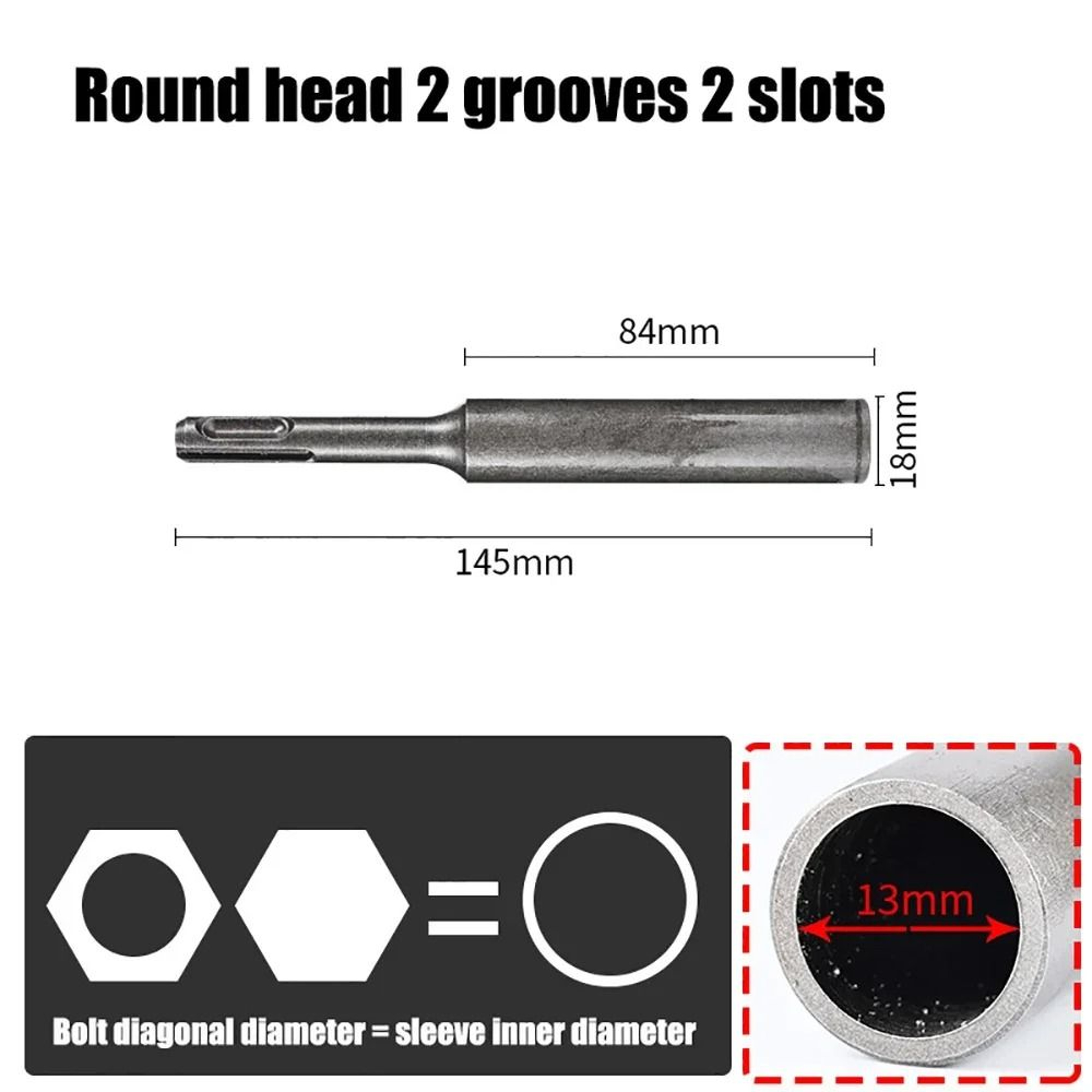 SDSPlus HeavyDuty Steel Ground Rod Driver Bit For Rotary Hammer Drills 13