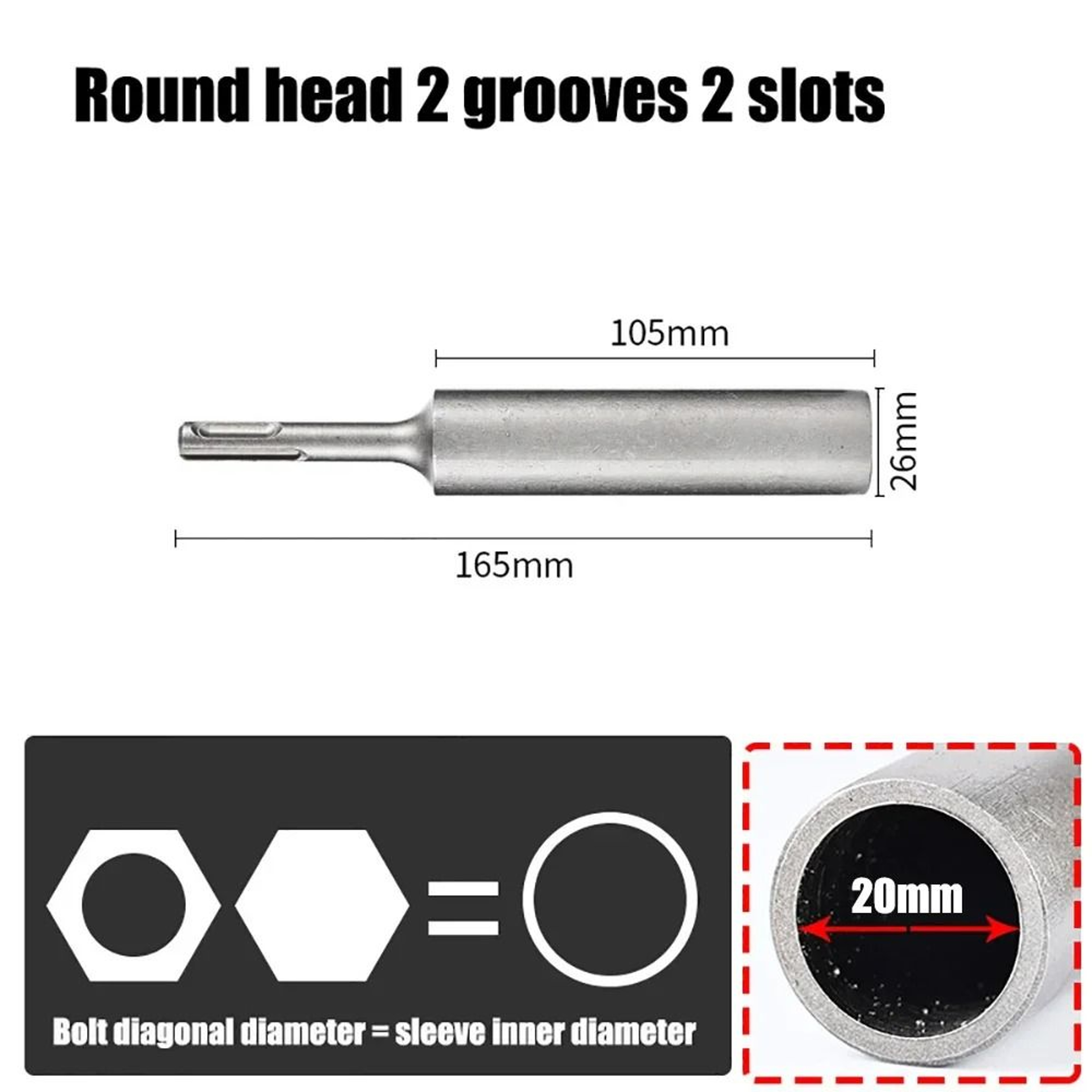 SDSPlus HeavyDuty Steel Ground Rod Driver Bit For Rotary Hammer Drills 7