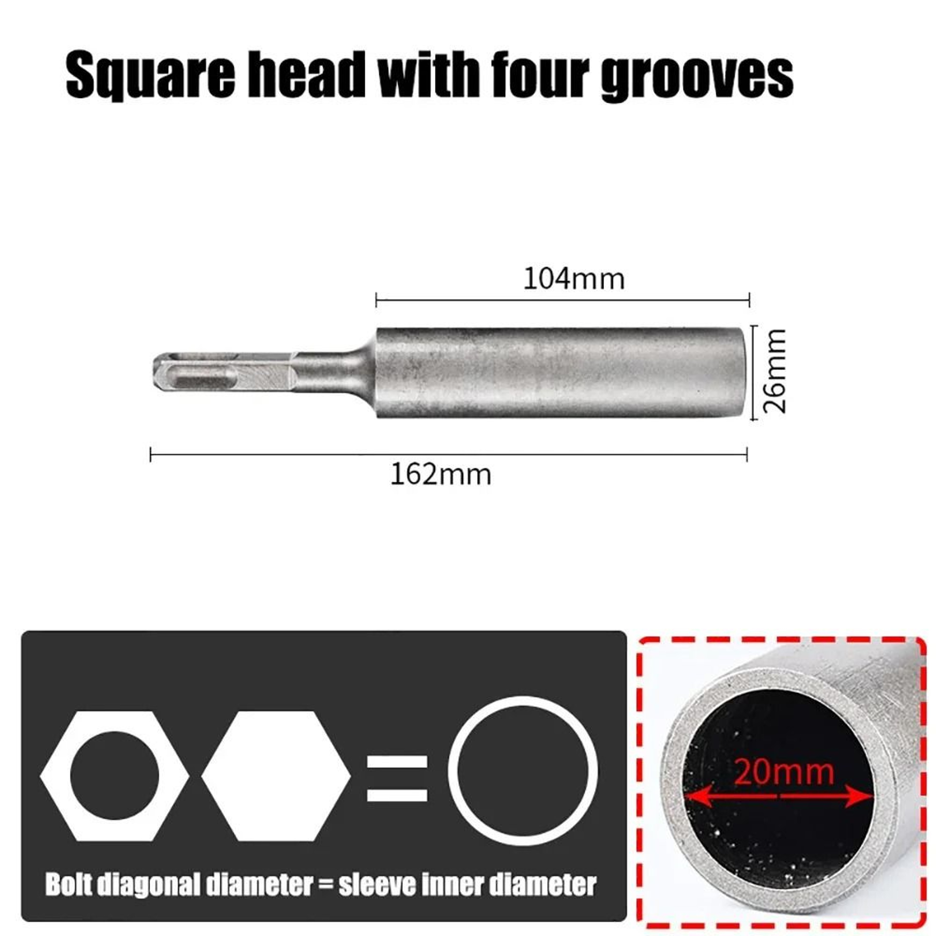 SDSPlus HeavyDuty Steel Ground Rod Driver Bit For Rotary Hammer Drills 11