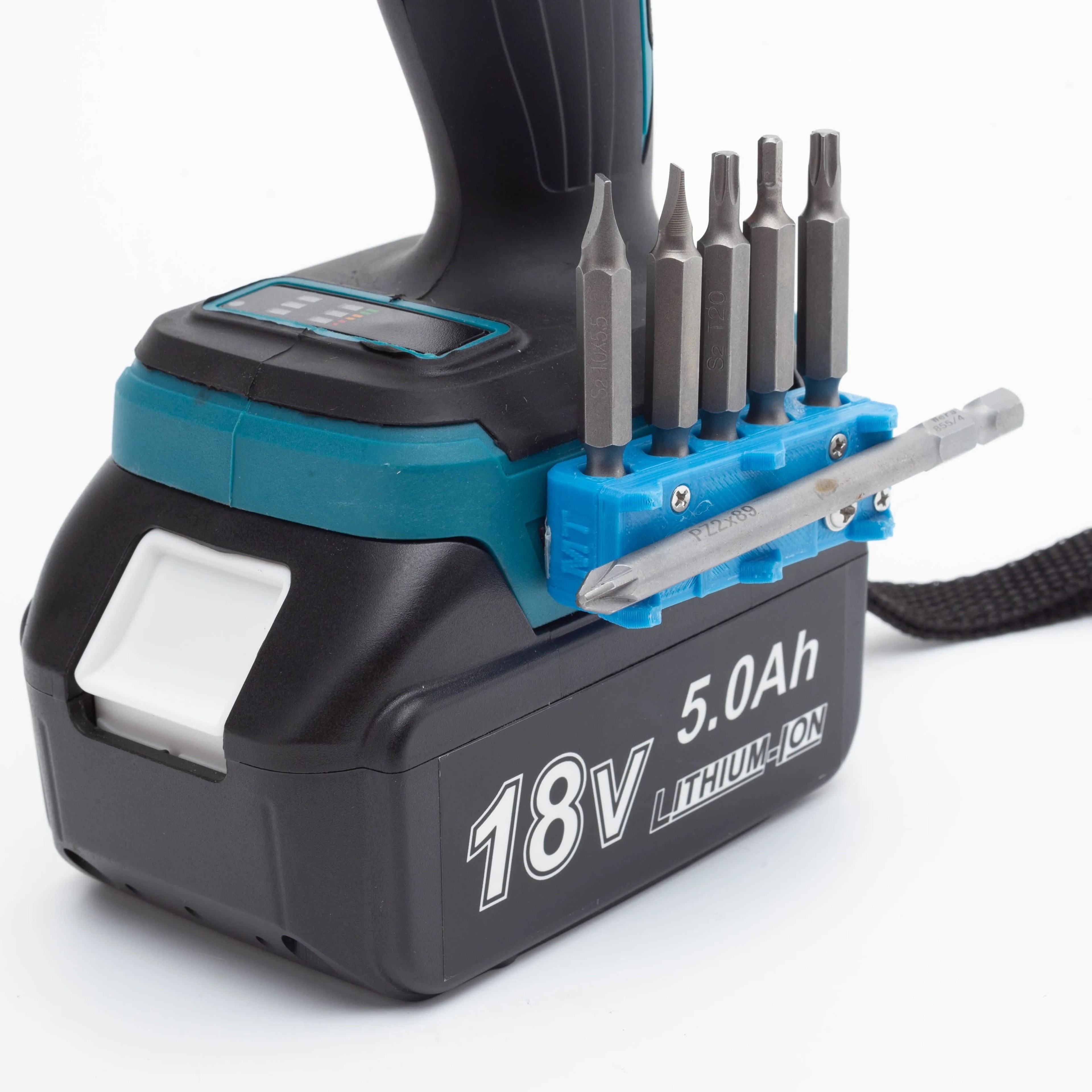 SideMount 5Slot Magnetic Cordless Drill  Impact Driver Bit Organizer With Mounting Screw 3