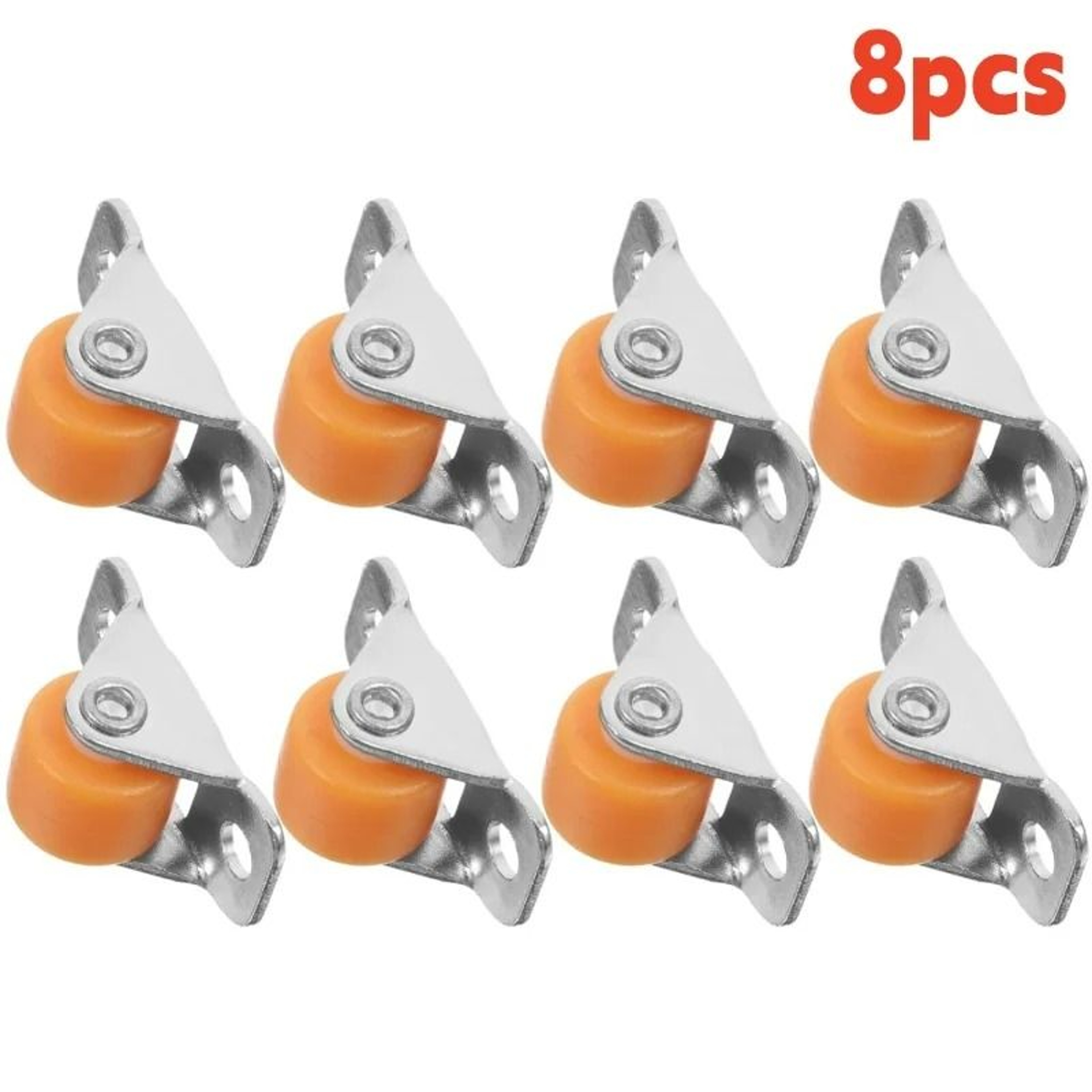 8Piece LowProfile 05 In Silent Rubber Directional Caster Wheels For Furniture  Storage Bins 6