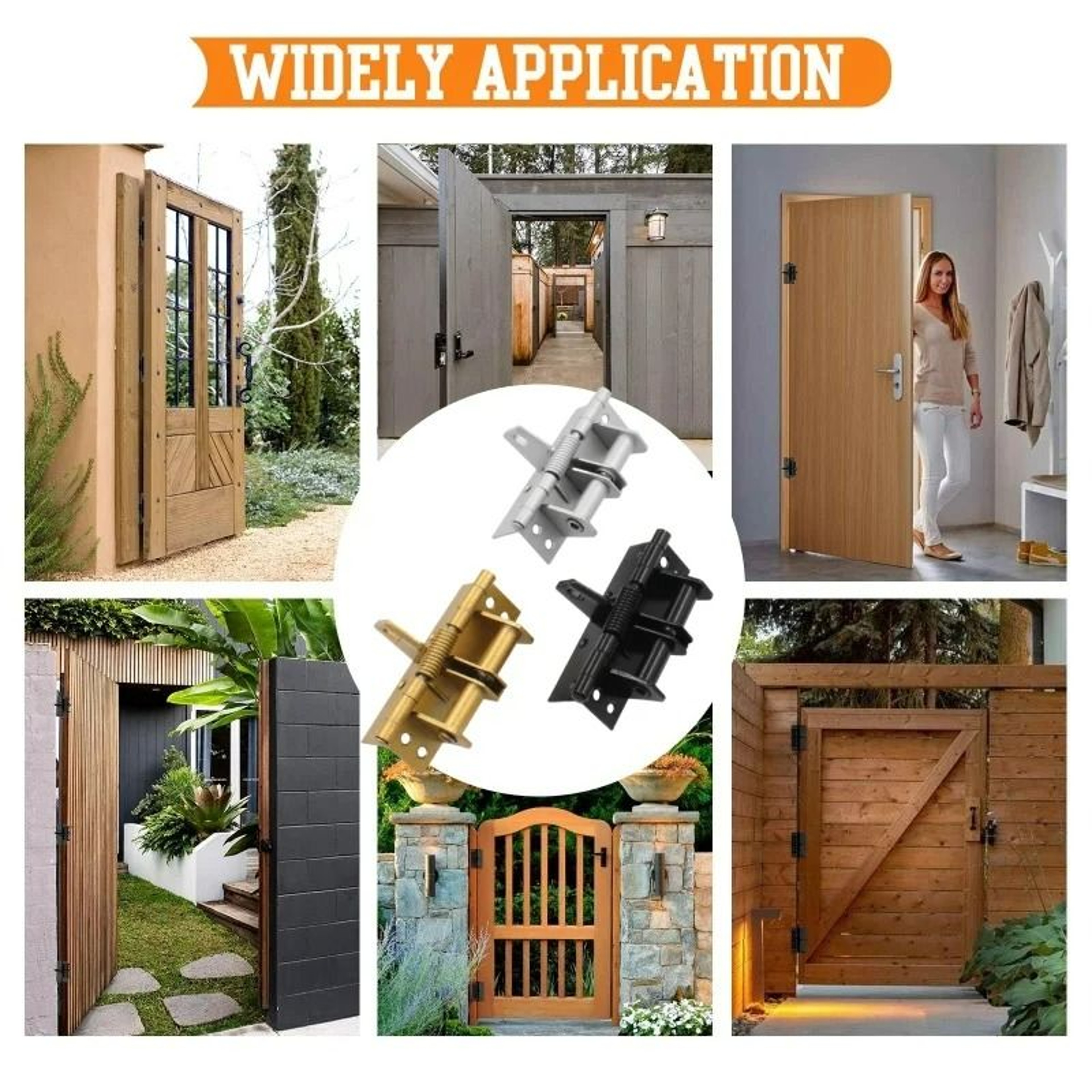 3in1 Automatic SelfClosing Door Hinge With 90Degree Positioning  Integrated Door Stopper 5