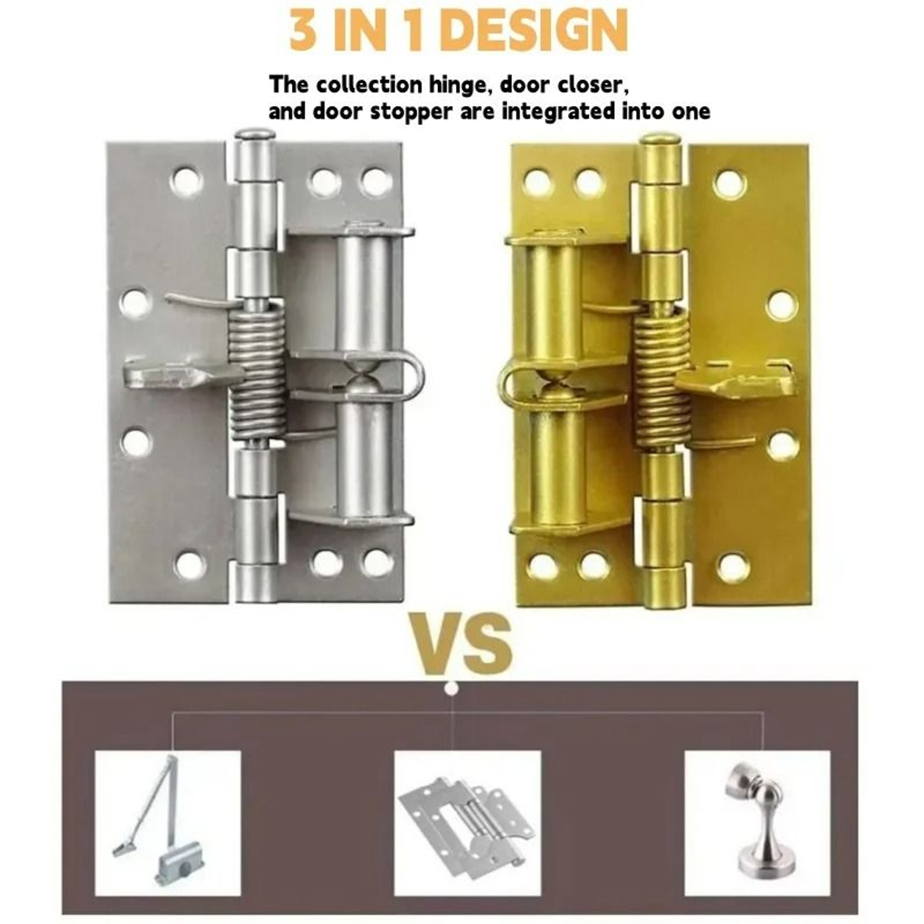 3in1 Automatic SelfClosing Door Hinge With 90Degree Positioning  Integrated Door Stopper 1