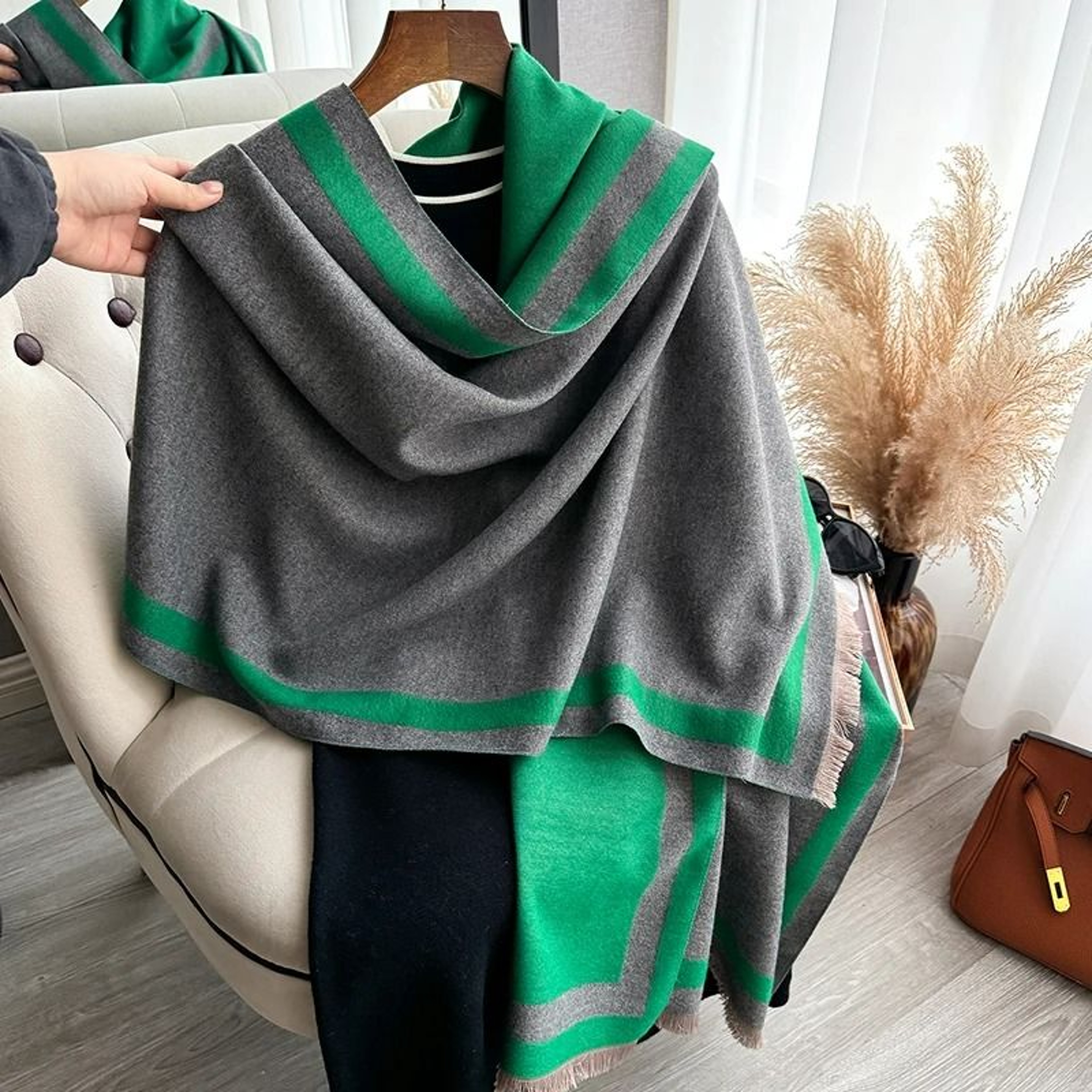 Womens Luxury CashmereFeel Warm Winter Shawl Blanket Scarf 2