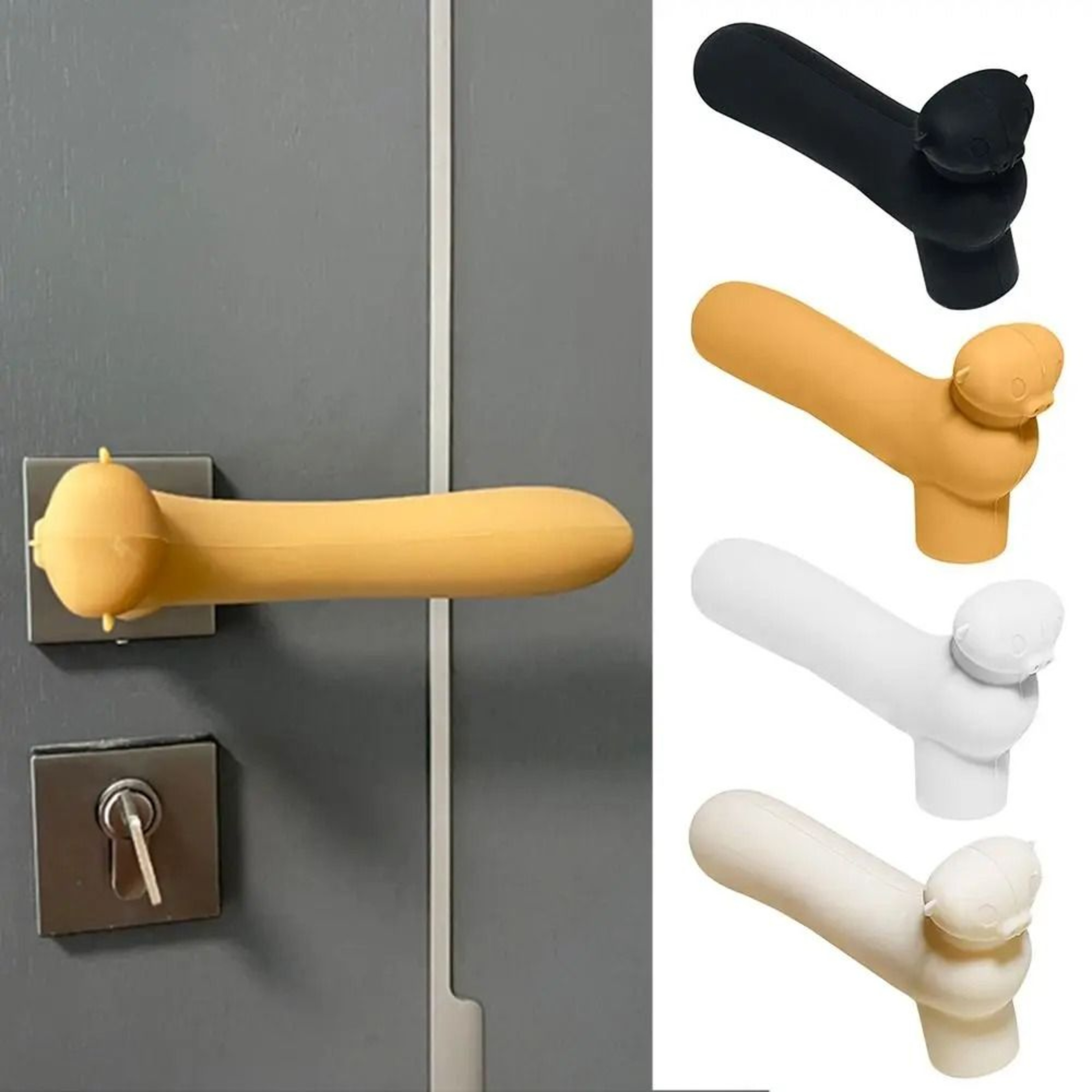Cute Silicone AntiCollision Door Handle Cover  Baby Safety Protector 1