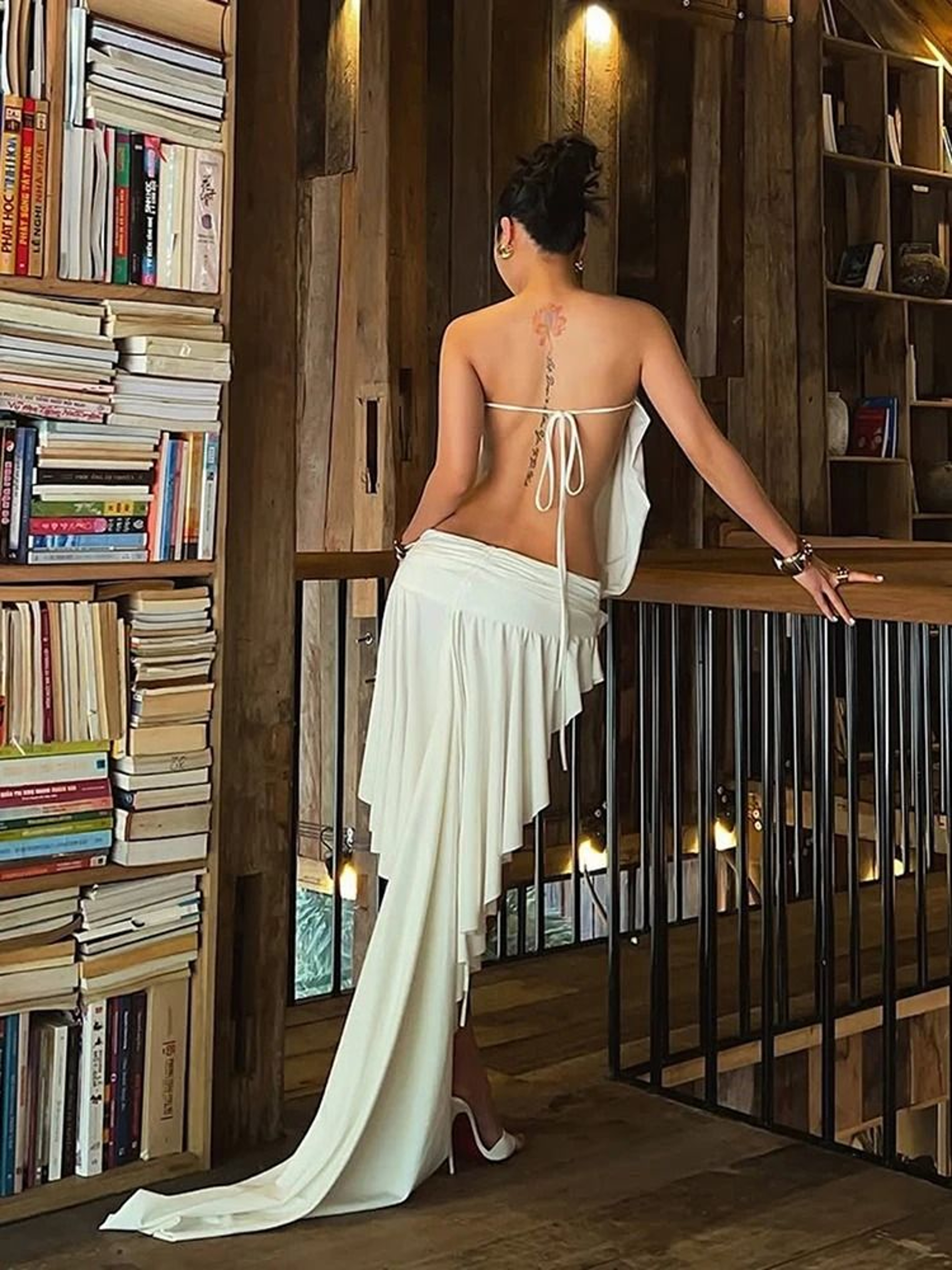 Womens Sexy Backless Cowl Neck Evening Dress With Asymmetrical Hem 2