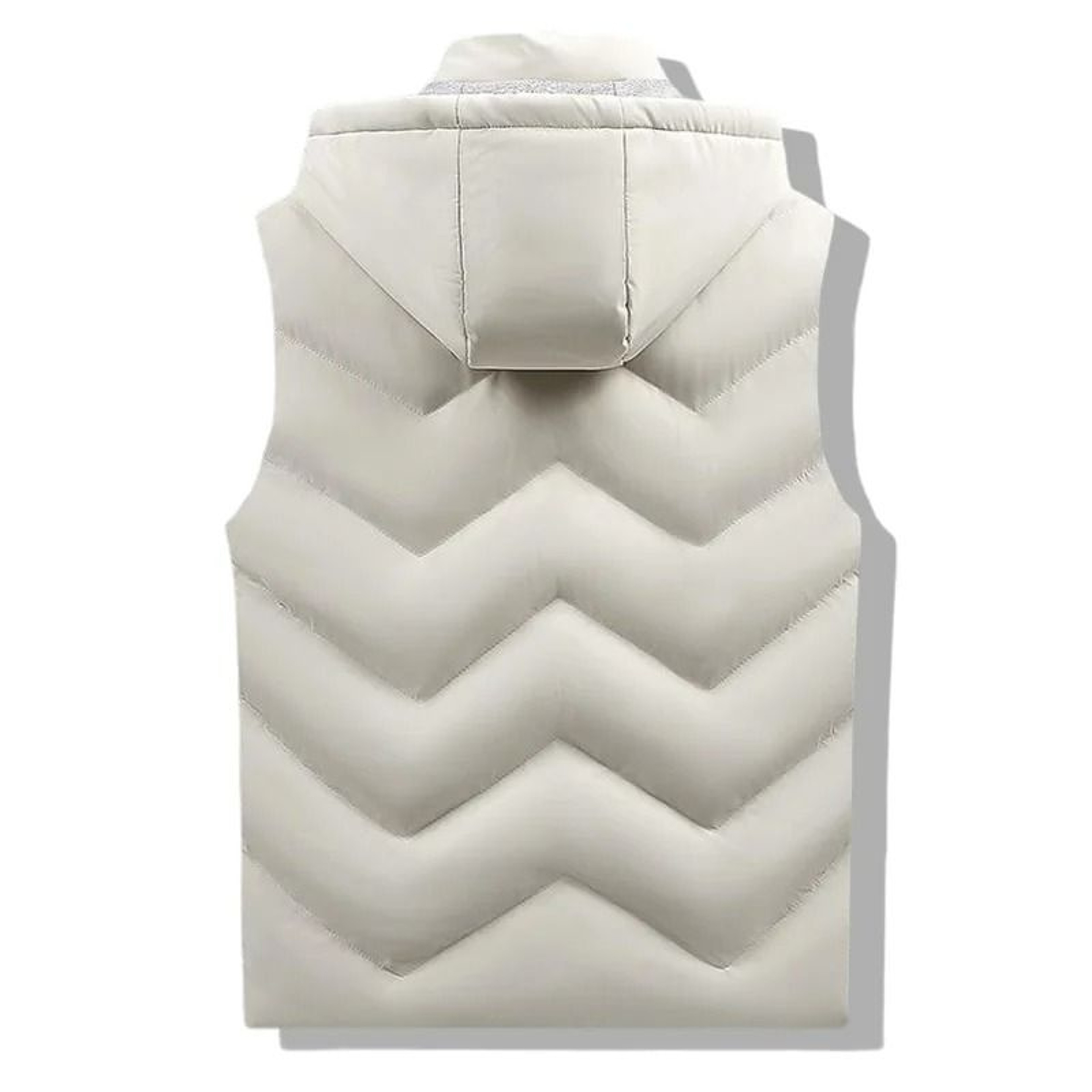 Mens Winter Puffer Vest With Detachable Hood  Thick Quilted Padding 4