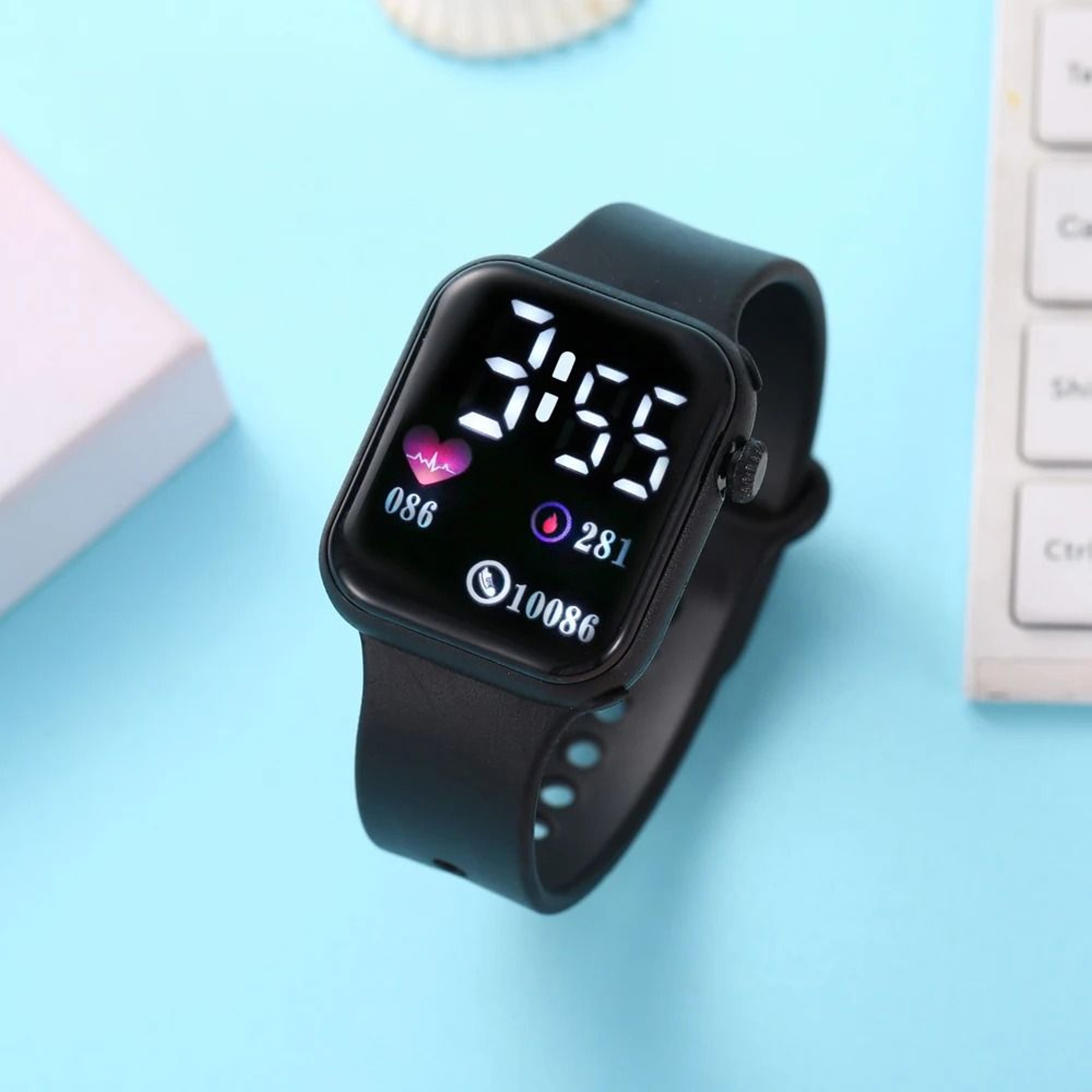Casual Square LED Digital Sports Watch With Waterproof Silicone Strap 4