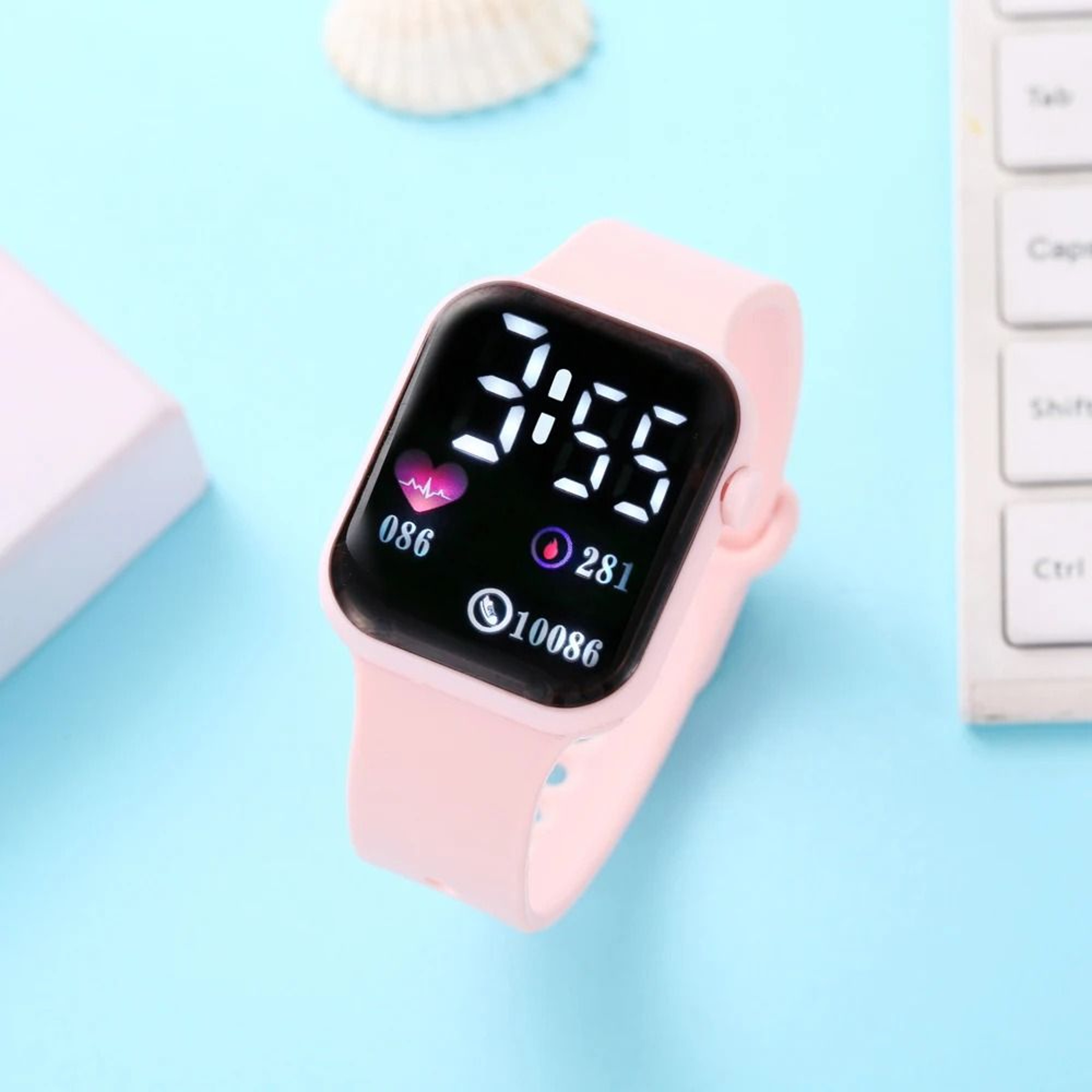 Casual Square LED Digital Sports Watch With Waterproof Silicone Strap 3