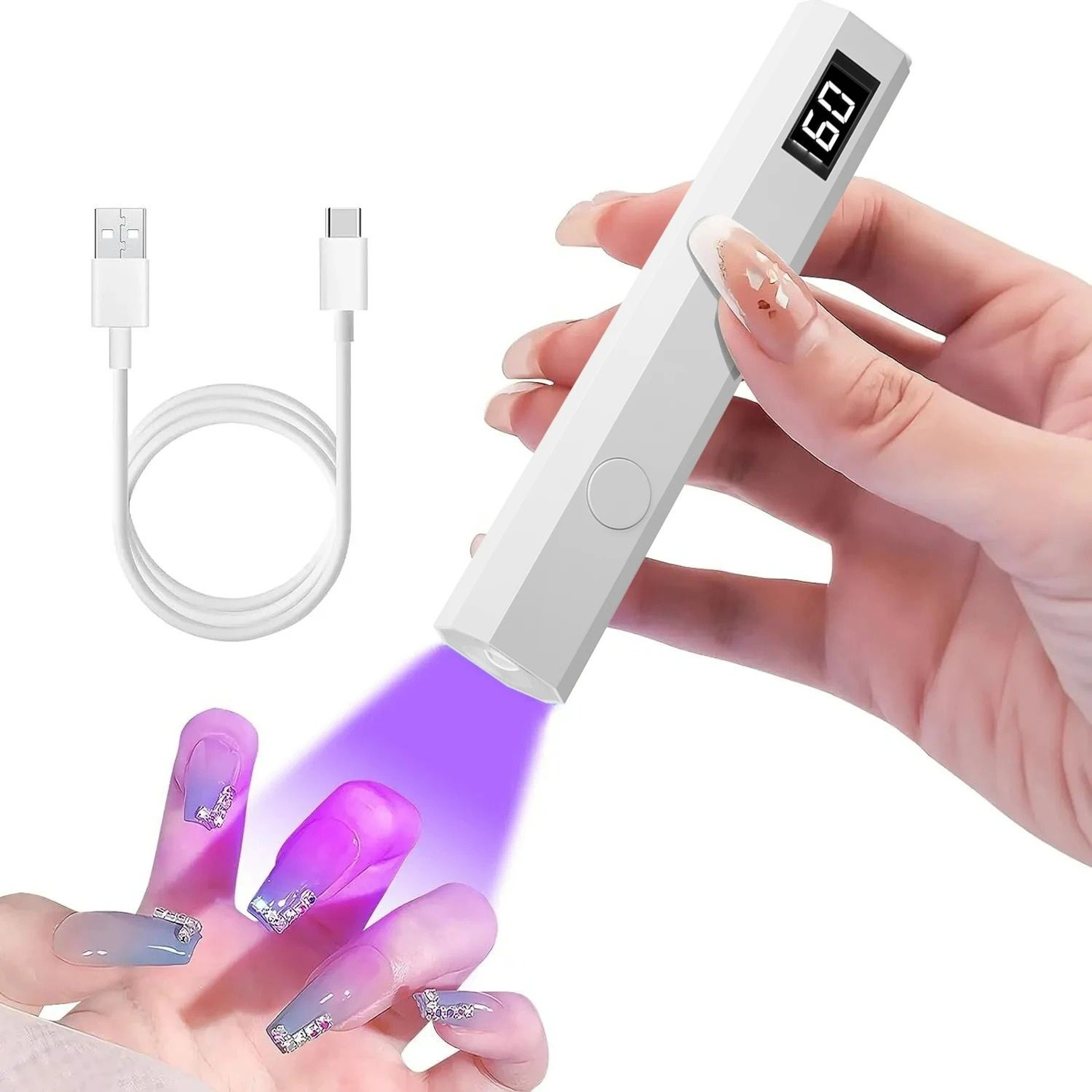 Portable Handheld Rechargeable Mini UV LED Gel Nail Lamp 3W 0