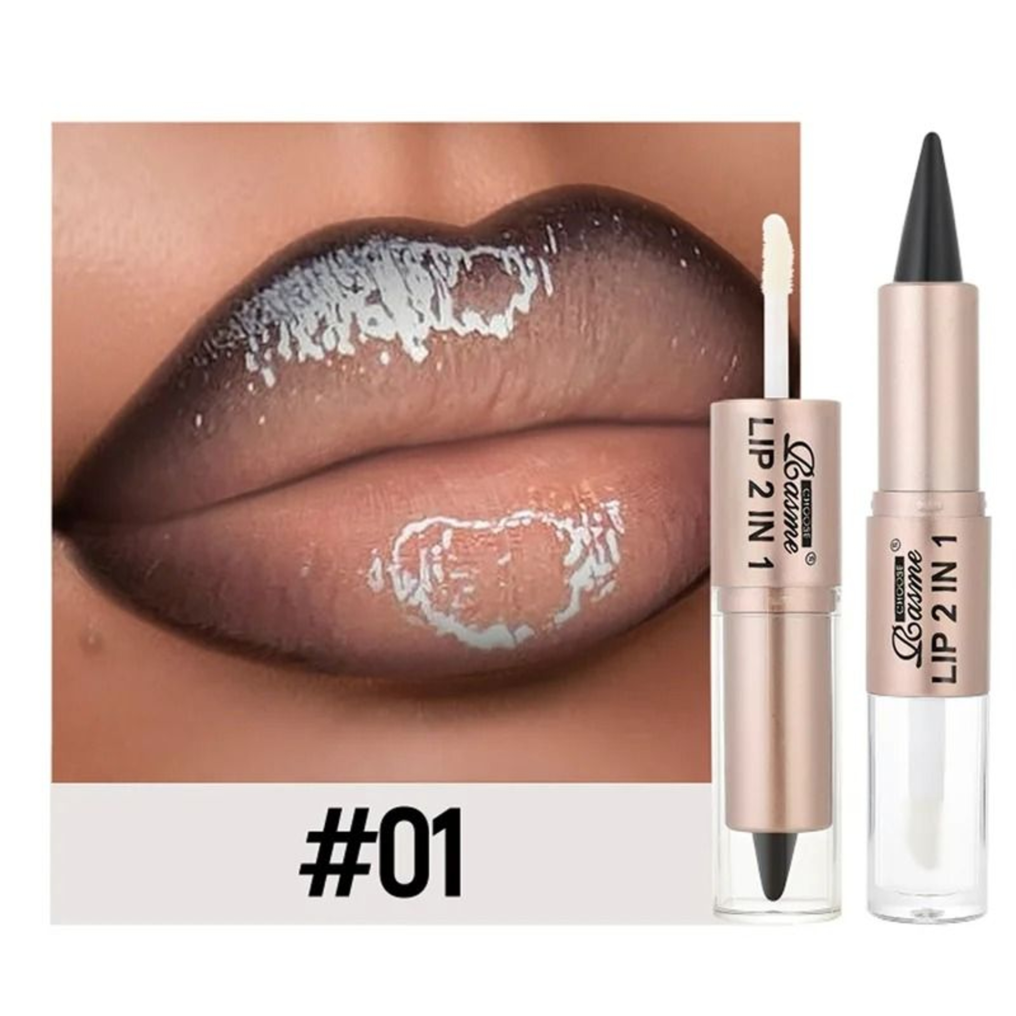 2in1 DualEnded Lip Liner  Mirror Glass Lip Gloss 10