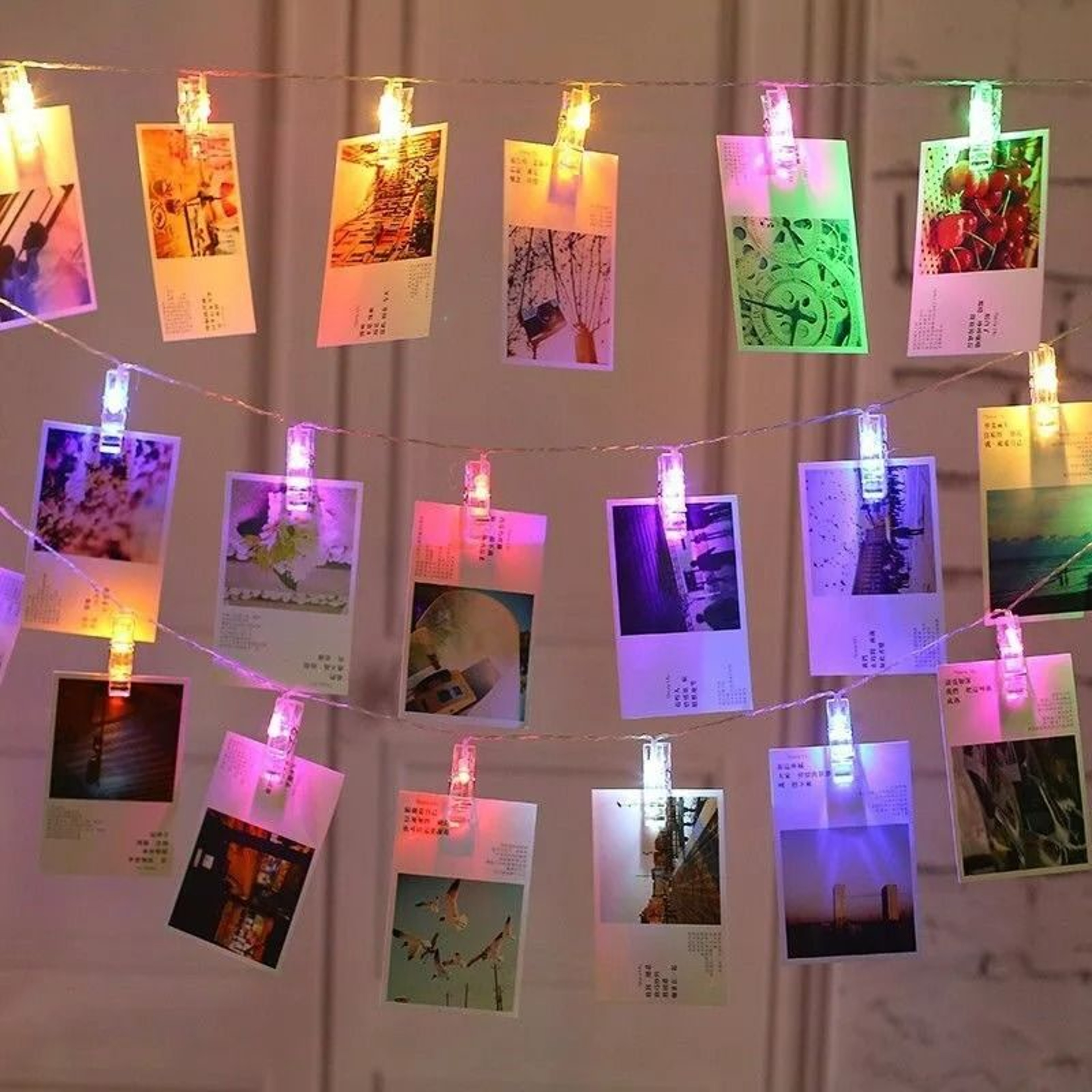 Warm White LED Photo Clip Fairy String Lights  Photo Hanging Garland 1