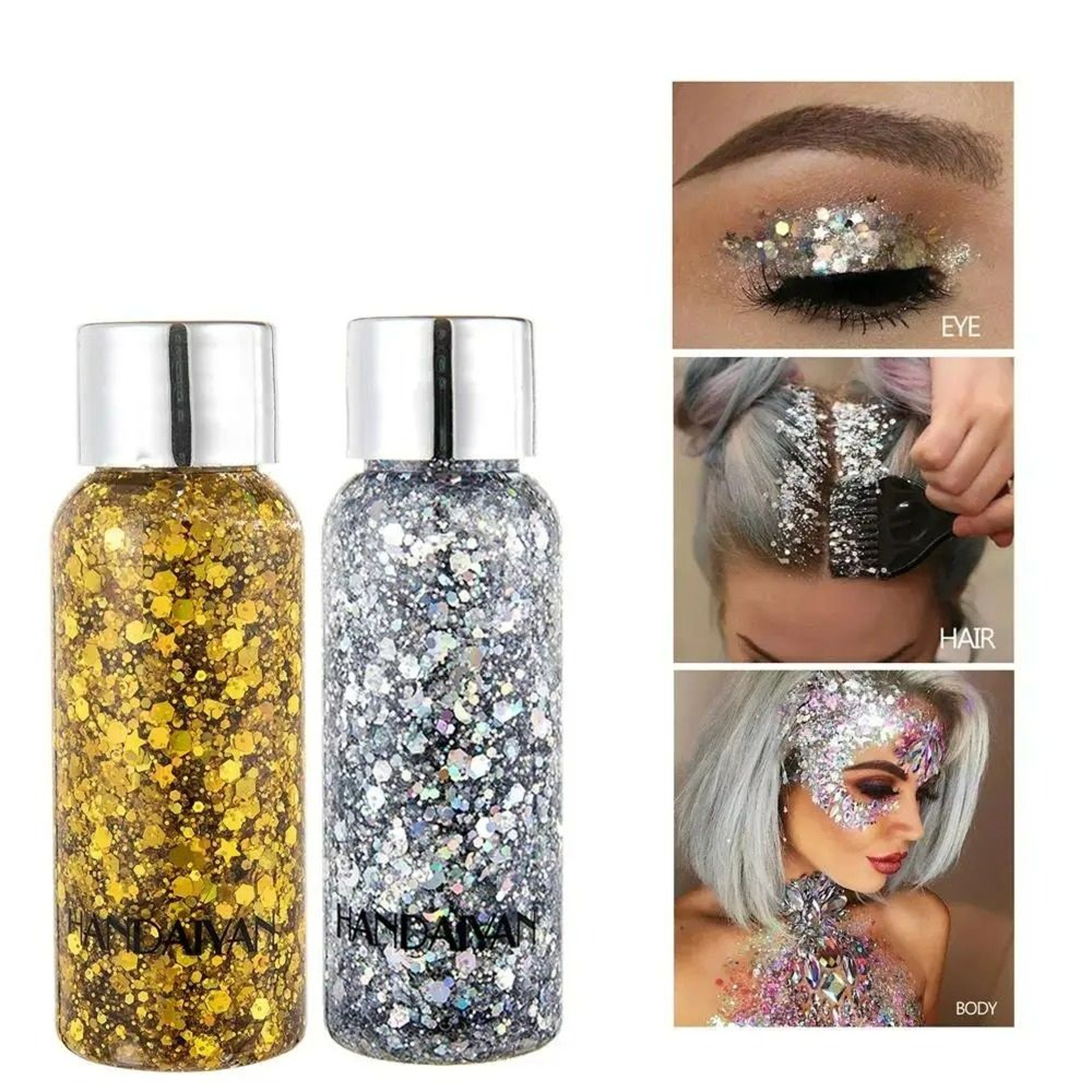 HighShine MultiUse Body  Face Glitter Gel For Festival  Party Makeup 0