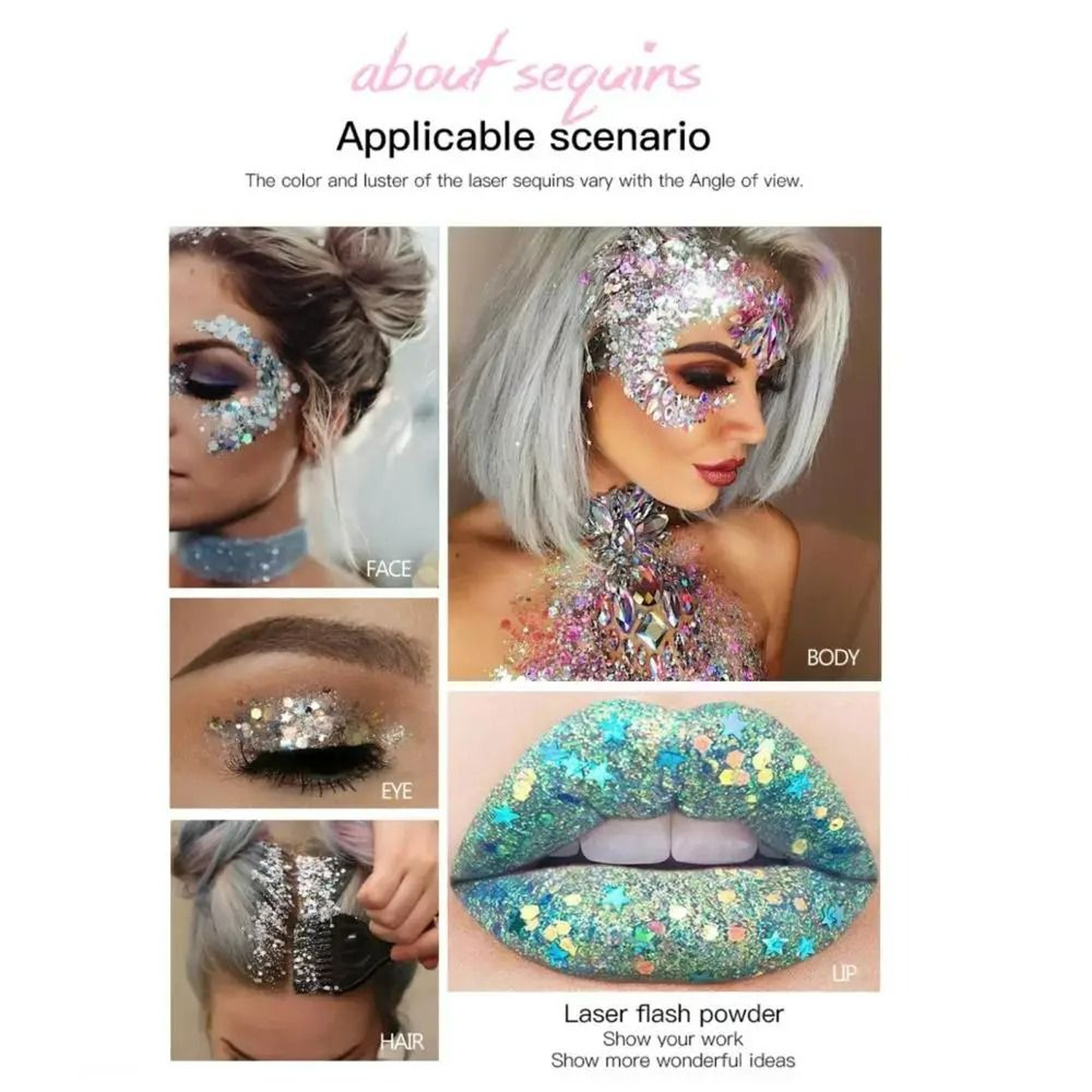HighShine MultiUse Body  Face Glitter Gel For Festival  Party Makeup 1
