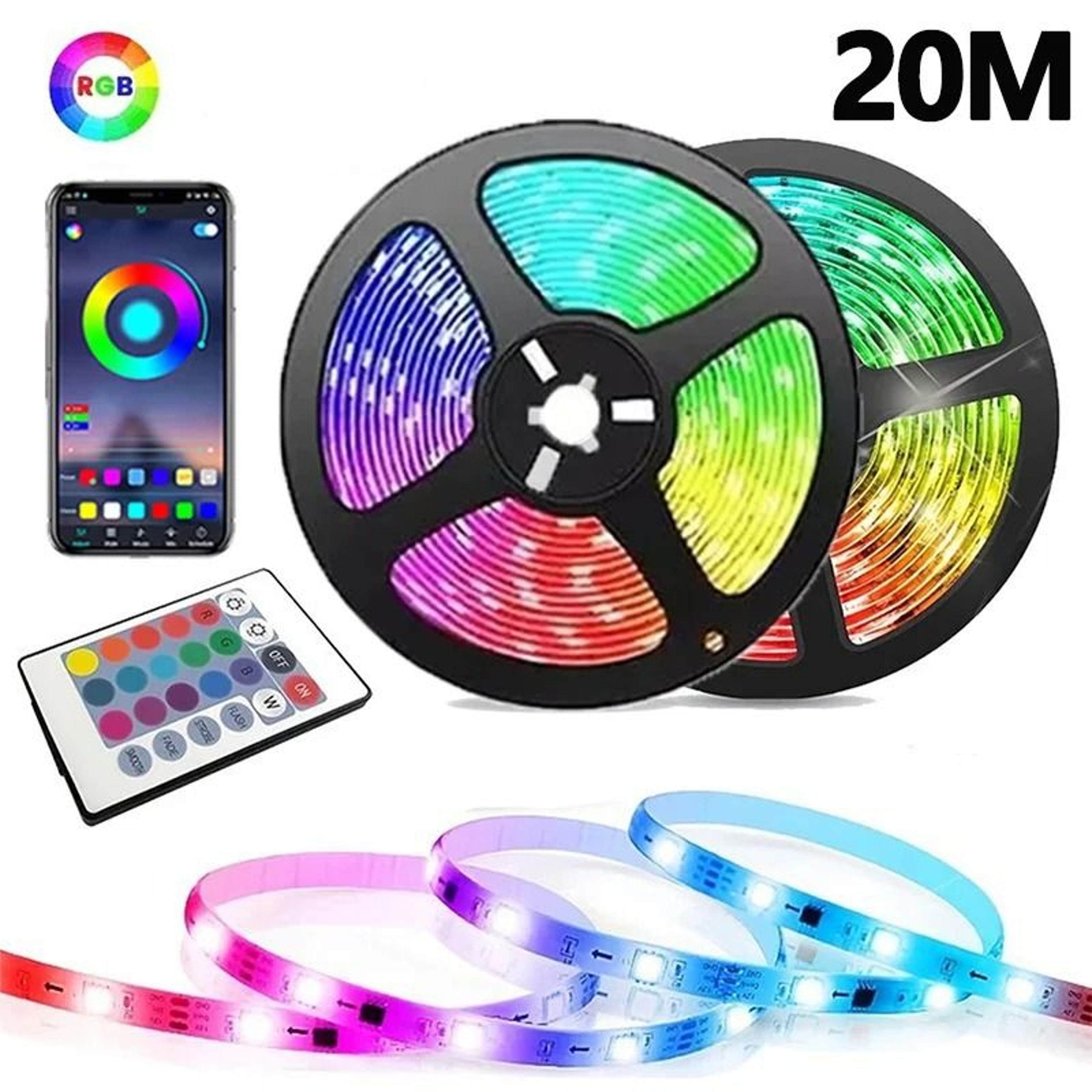 Smart USB RGB Bluetooth LED Strip Lights With 24Key Remote 11