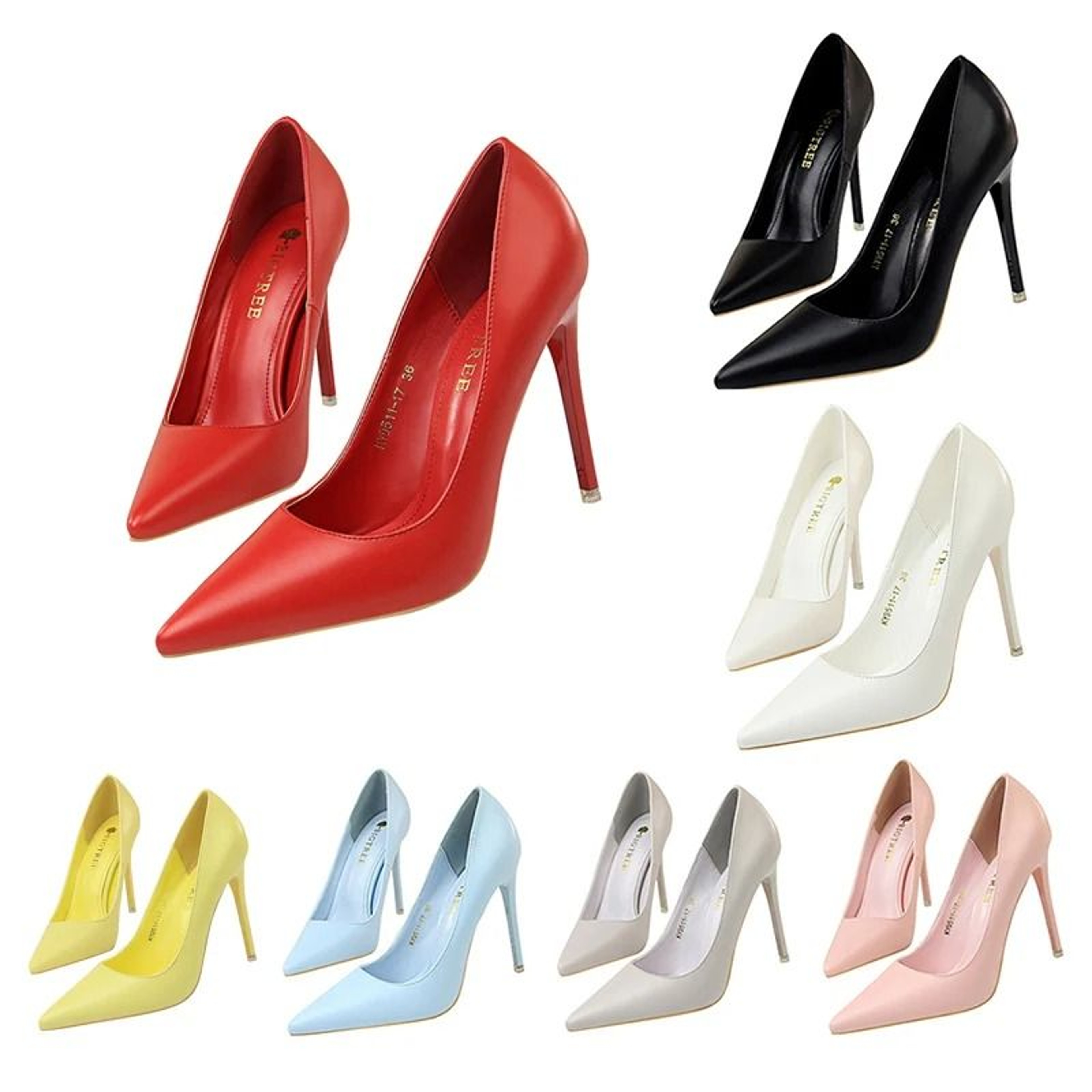 Elegant Pointed Toe Colorful Stiletto Pumps 0
