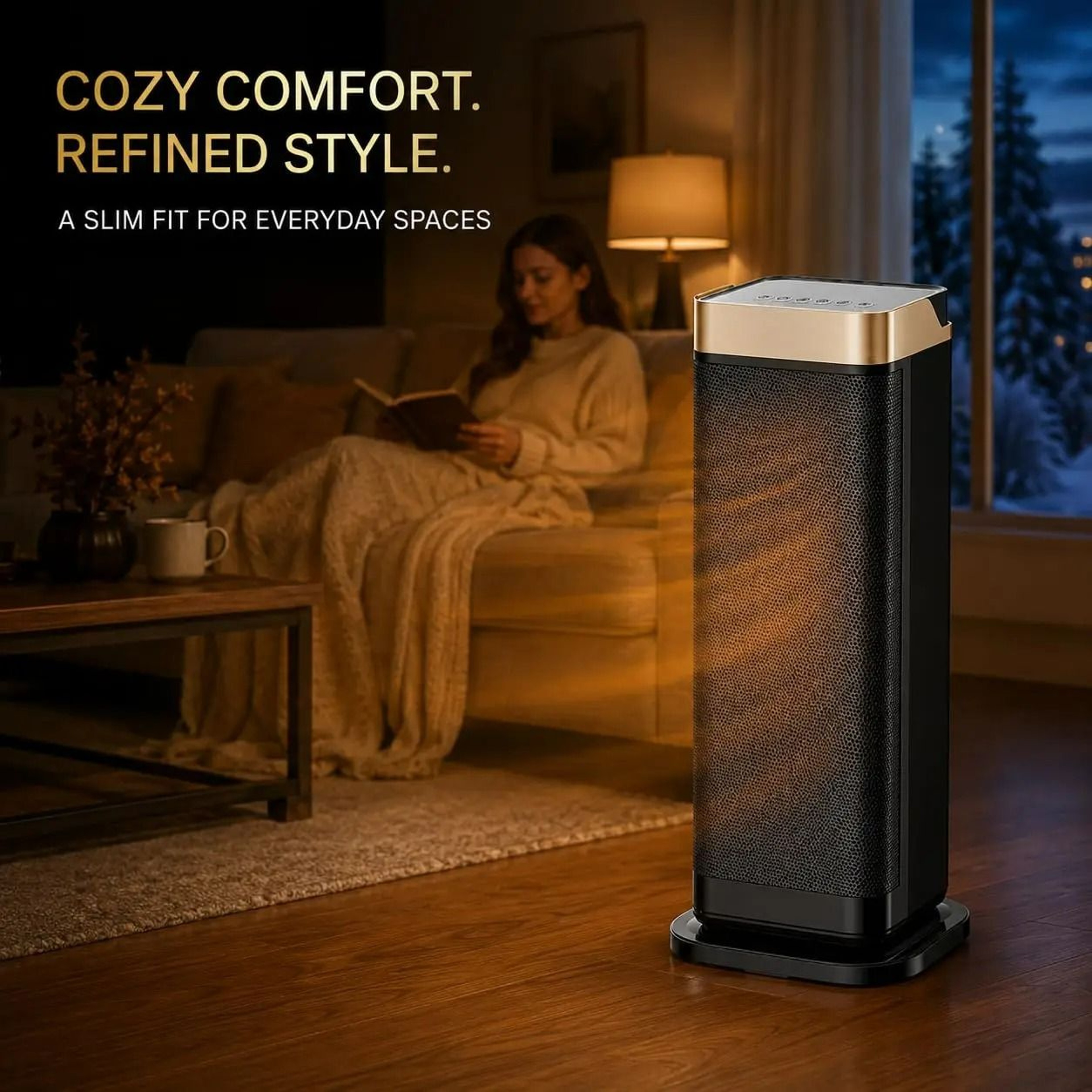 Quiet Ceramic Space Heater With Fast Oscillation And Safety Protection 3