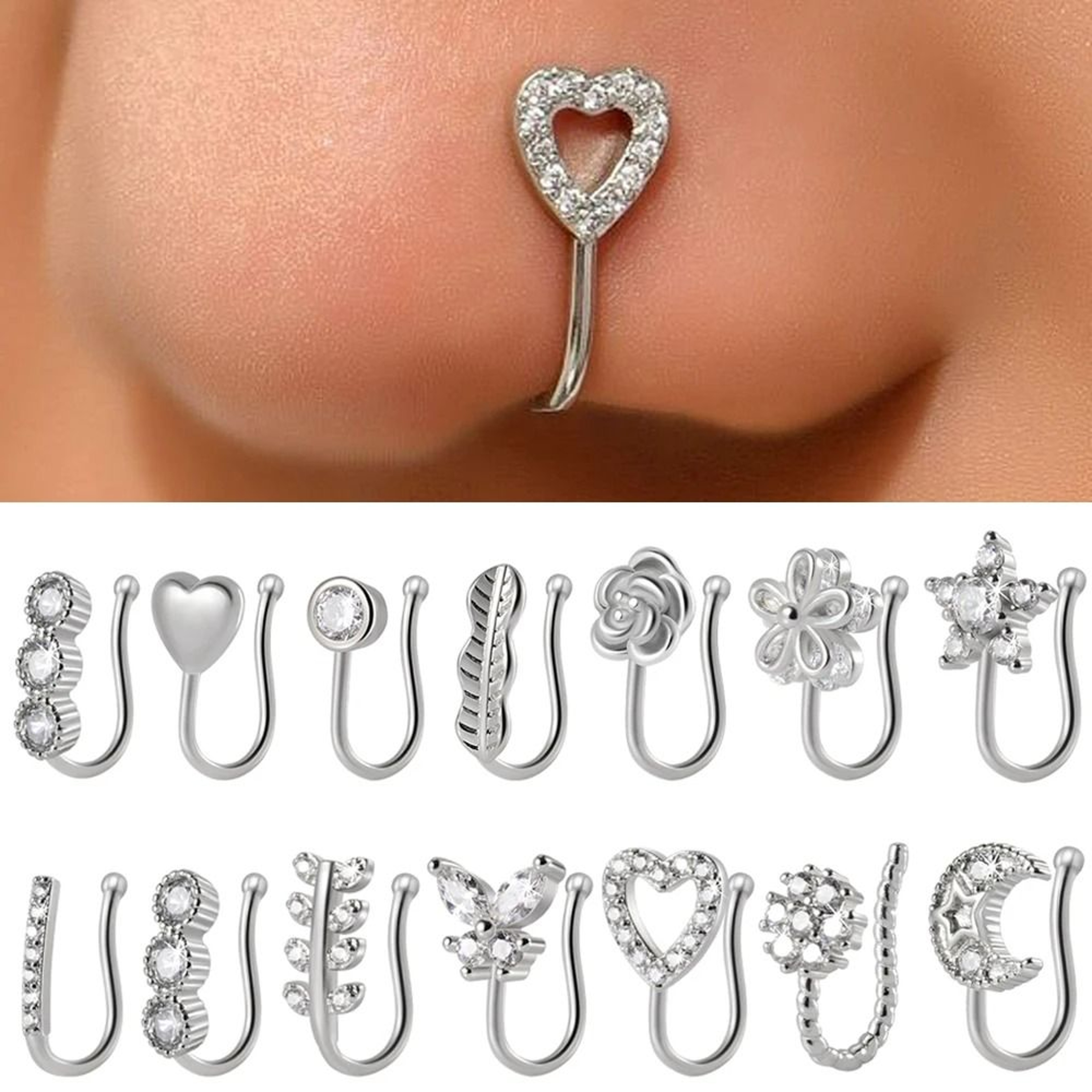 ClipOn 316L Surgical Steel Faux Septum And Nose Ring Hoop 0
