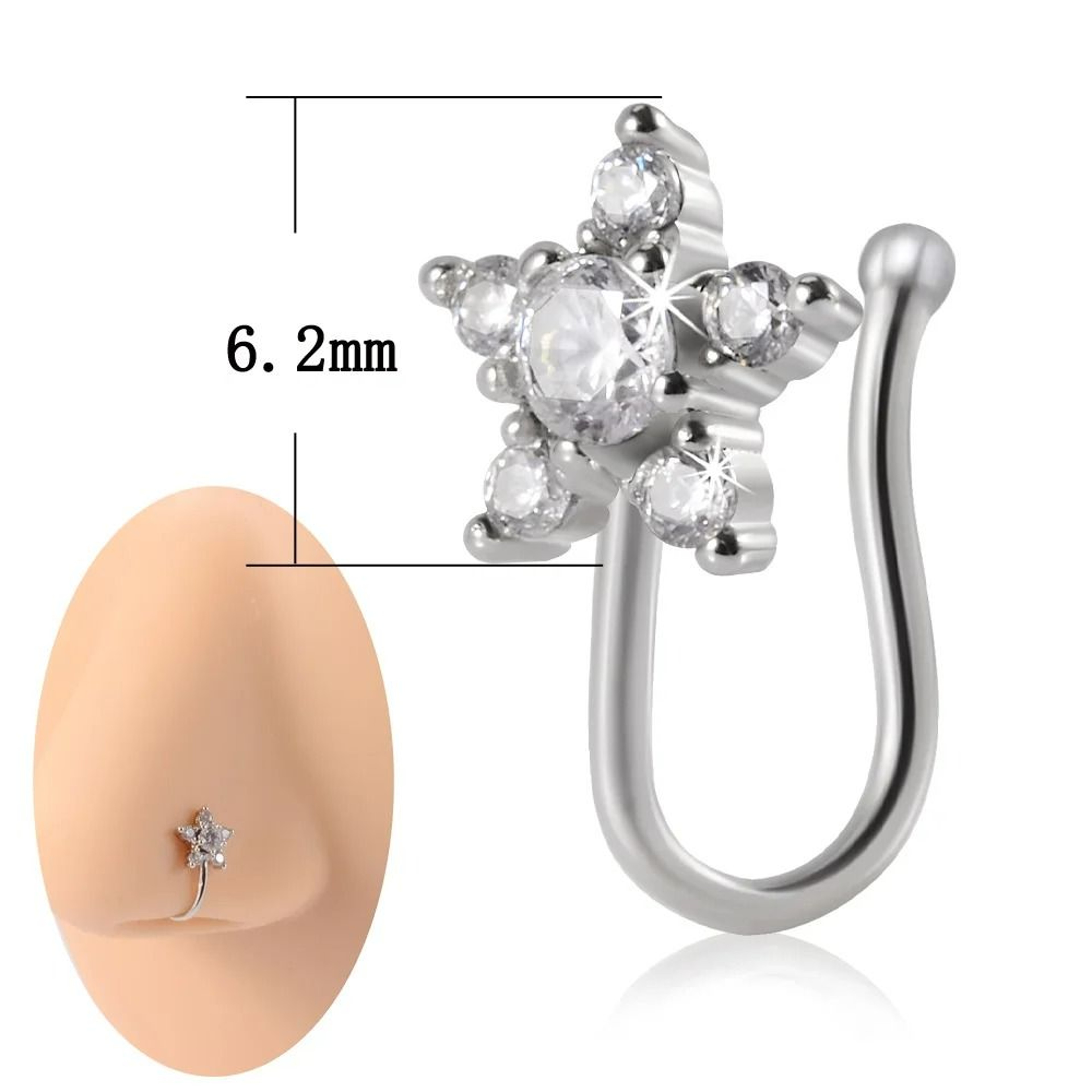 ClipOn 316L Surgical Steel Faux Septum And Nose Ring Hoop 6