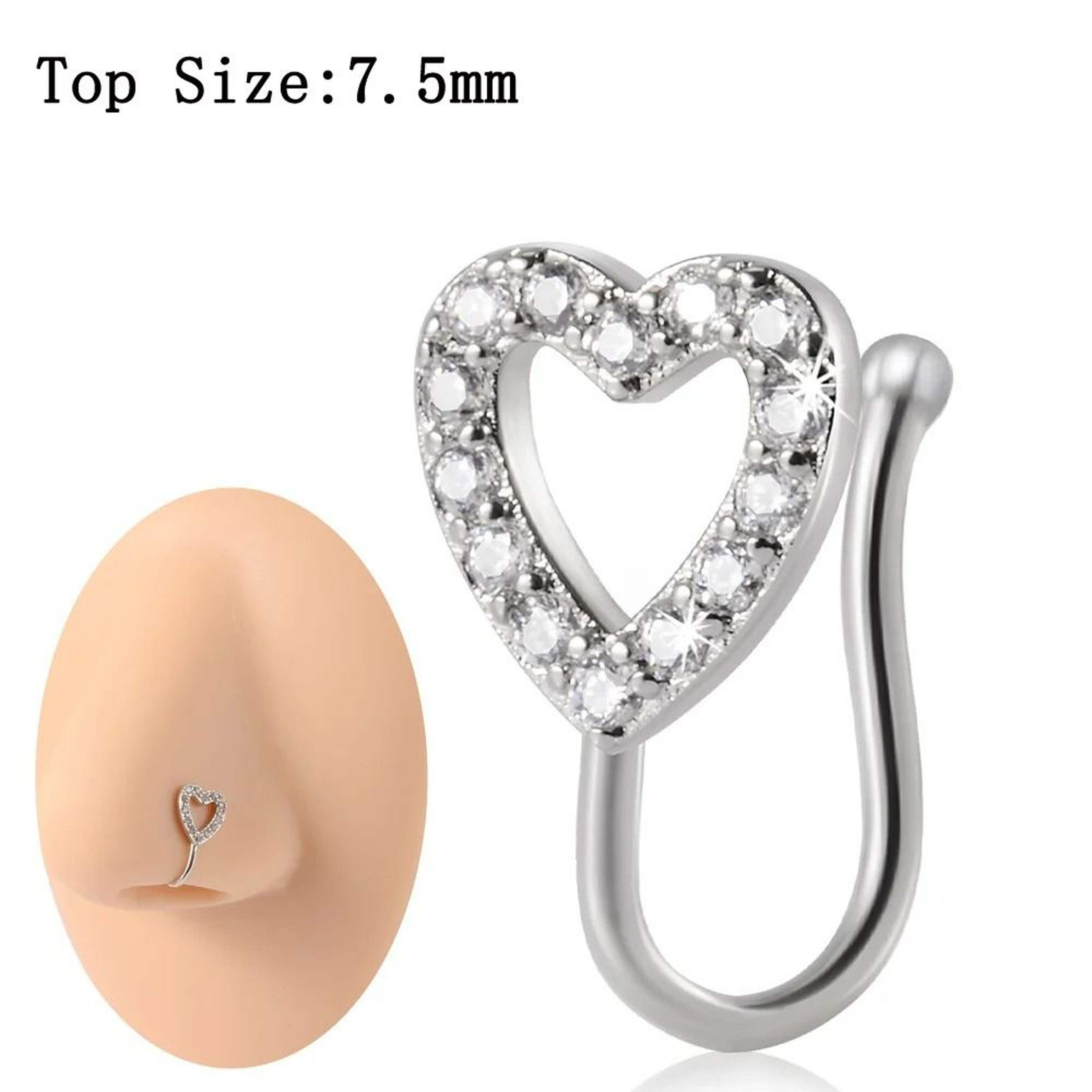 ClipOn 316L Surgical Steel Faux Septum And Nose Ring Hoop 7