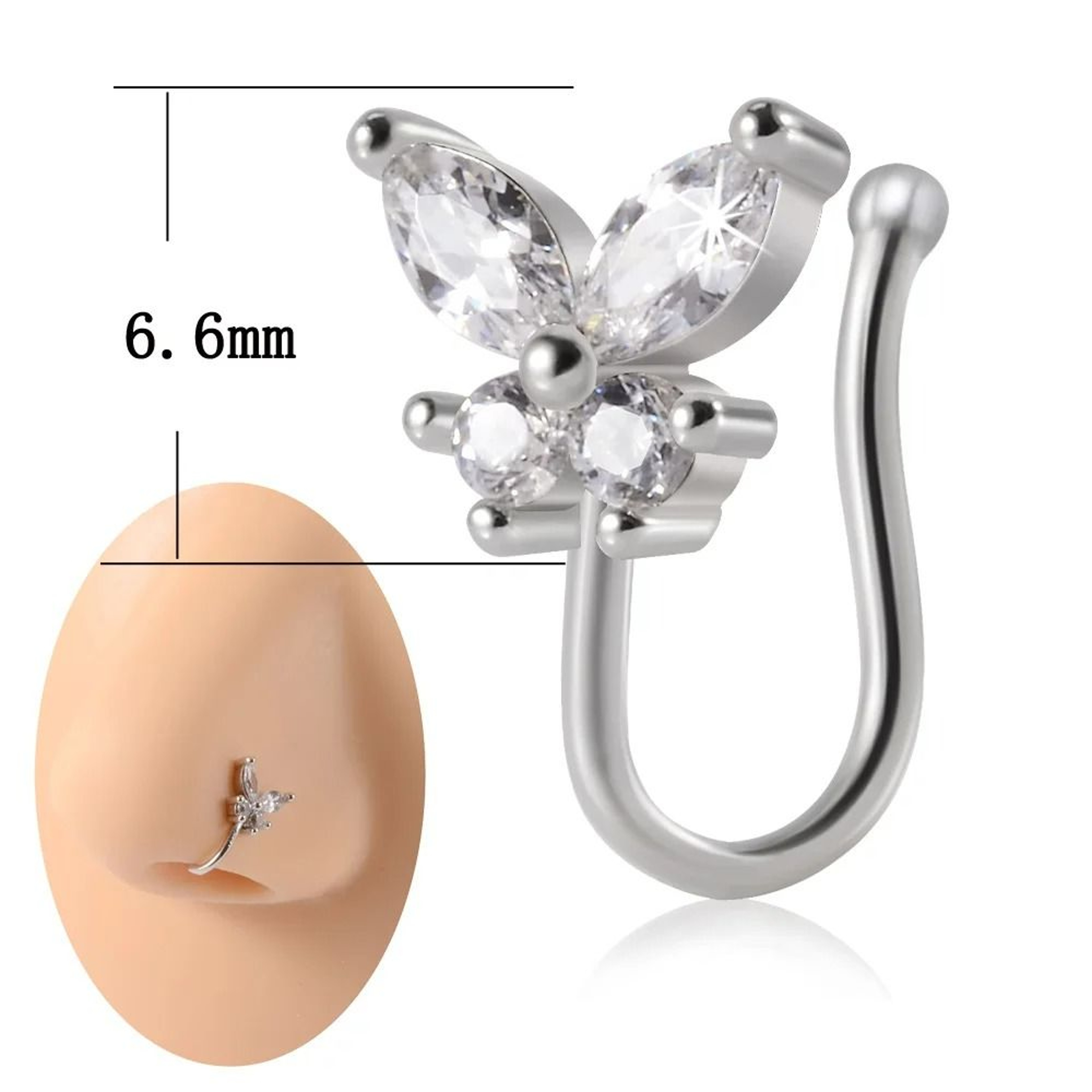 ClipOn 316L Surgical Steel Faux Septum And Nose Ring Hoop 8
