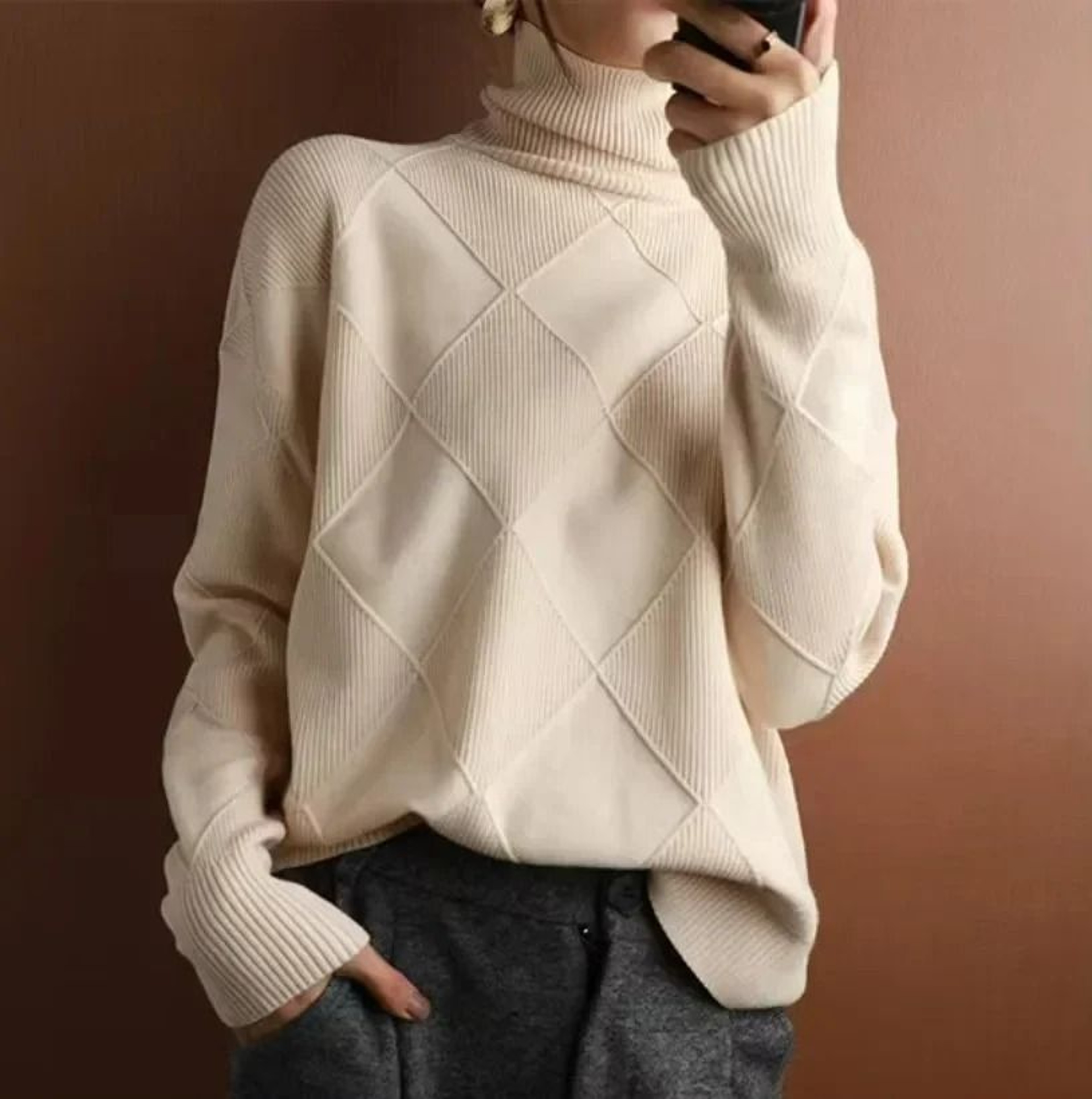 UltraSoft HighNeck Cashmere Knit Pullover Sweater 10